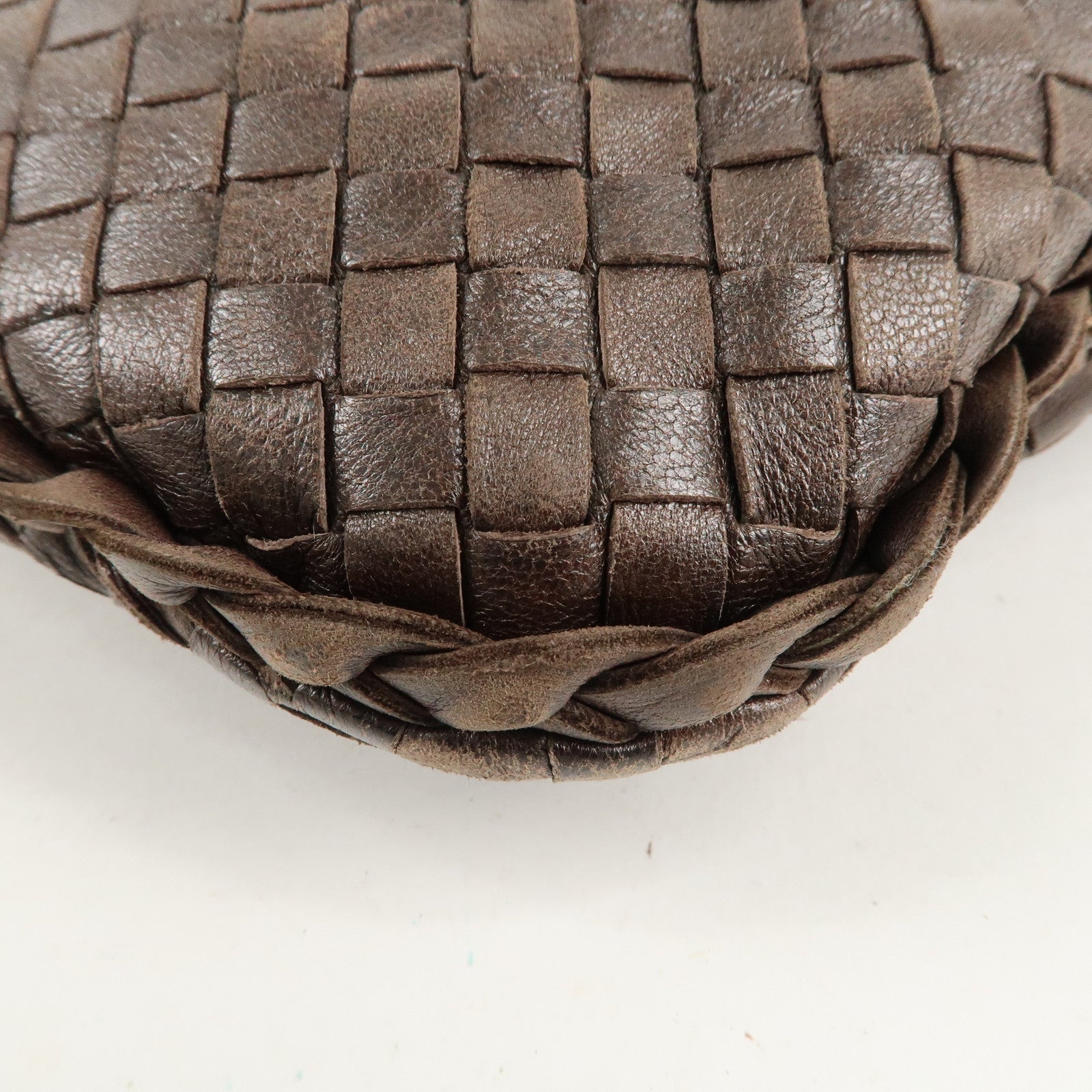 BOTTEGA VENETA Hobo Intrecciato Leather Shoulder Bag Brown 115653