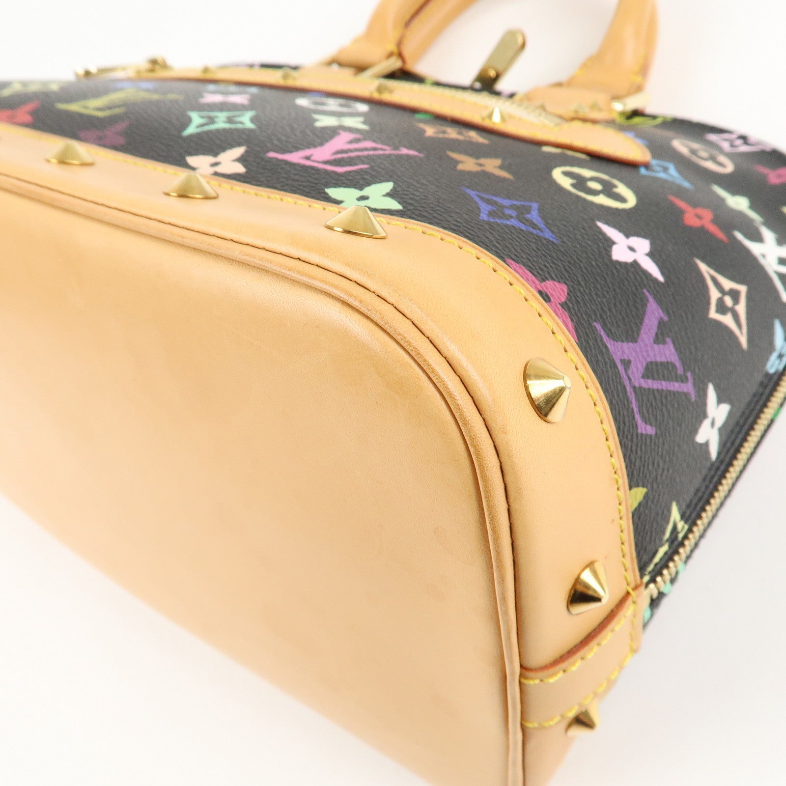 Louis Vuitton Monogram Multi Color Alma Hand Bag Noir M92646 Used