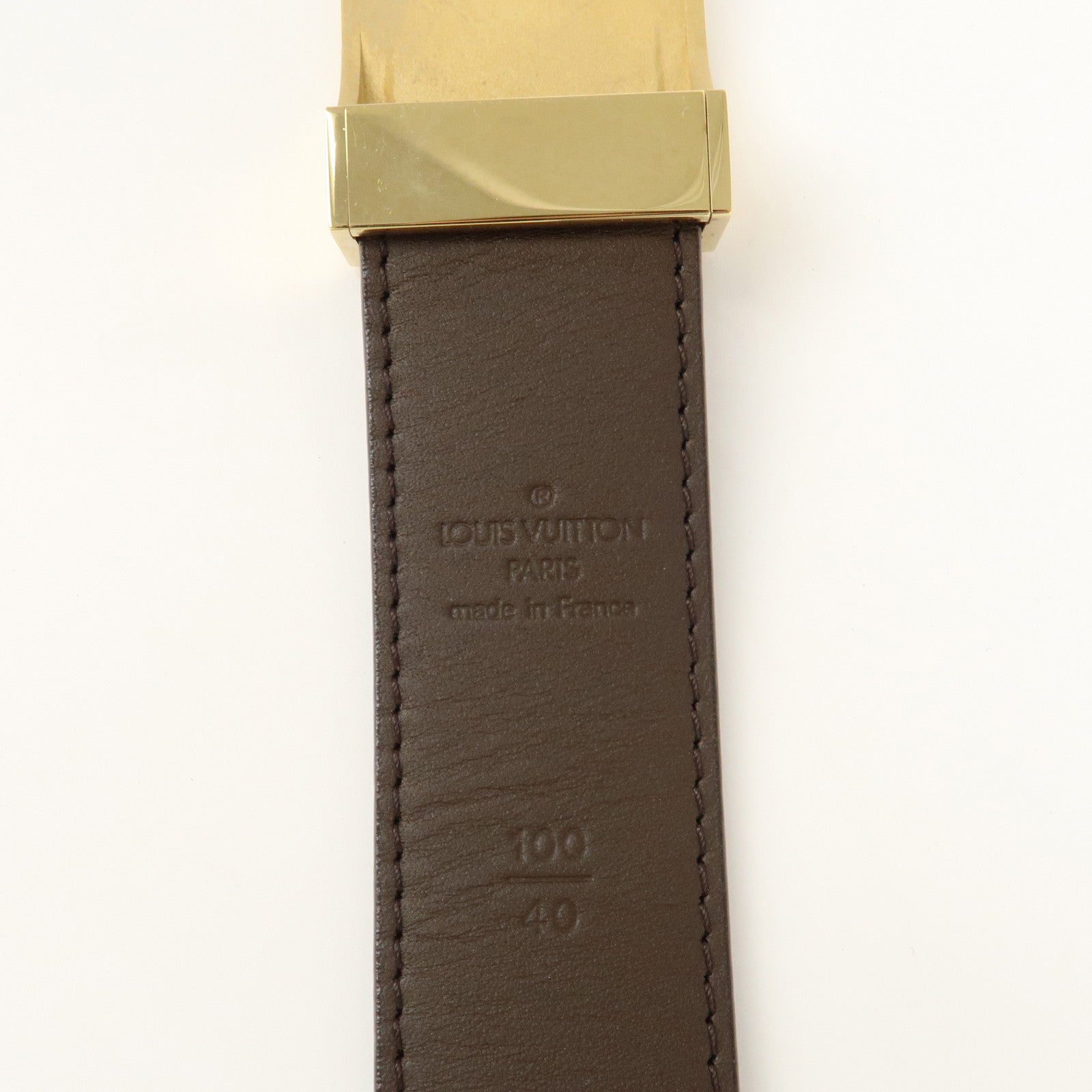 Louis Vuitton Damier Ebene Saint Tulle Carre Belt 100/40 M6944 Used