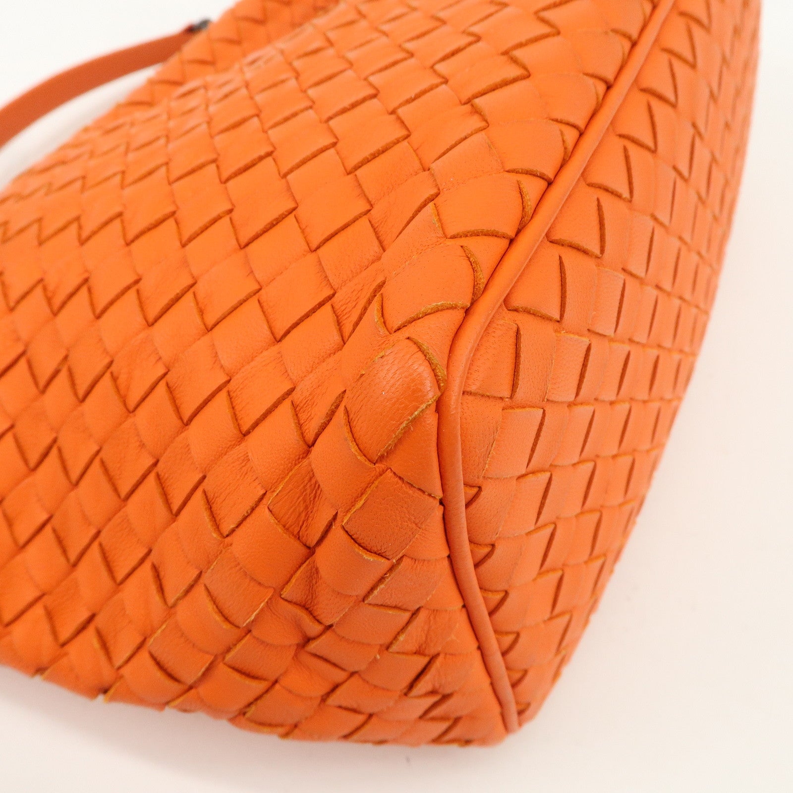 BOTTEGA VENETA Intrecciato Leather Shoulder Bag Orange 239988