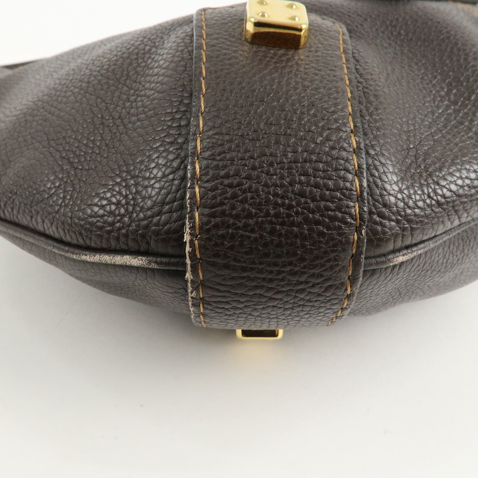 LOEWE Leather Shoulder Bag Hand Bag Brown Used