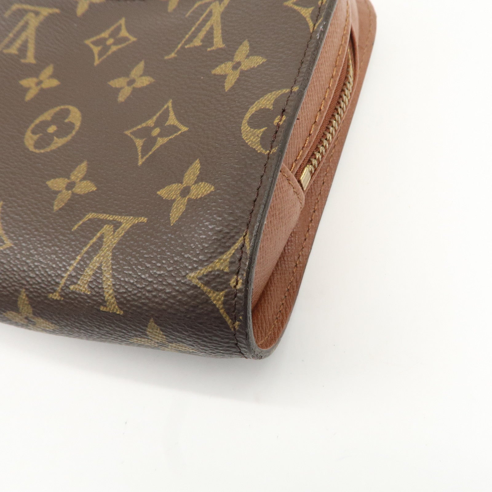 Louis Vuitton Monogram Orsay Clutch Bag Pouch Brown M51790 Used