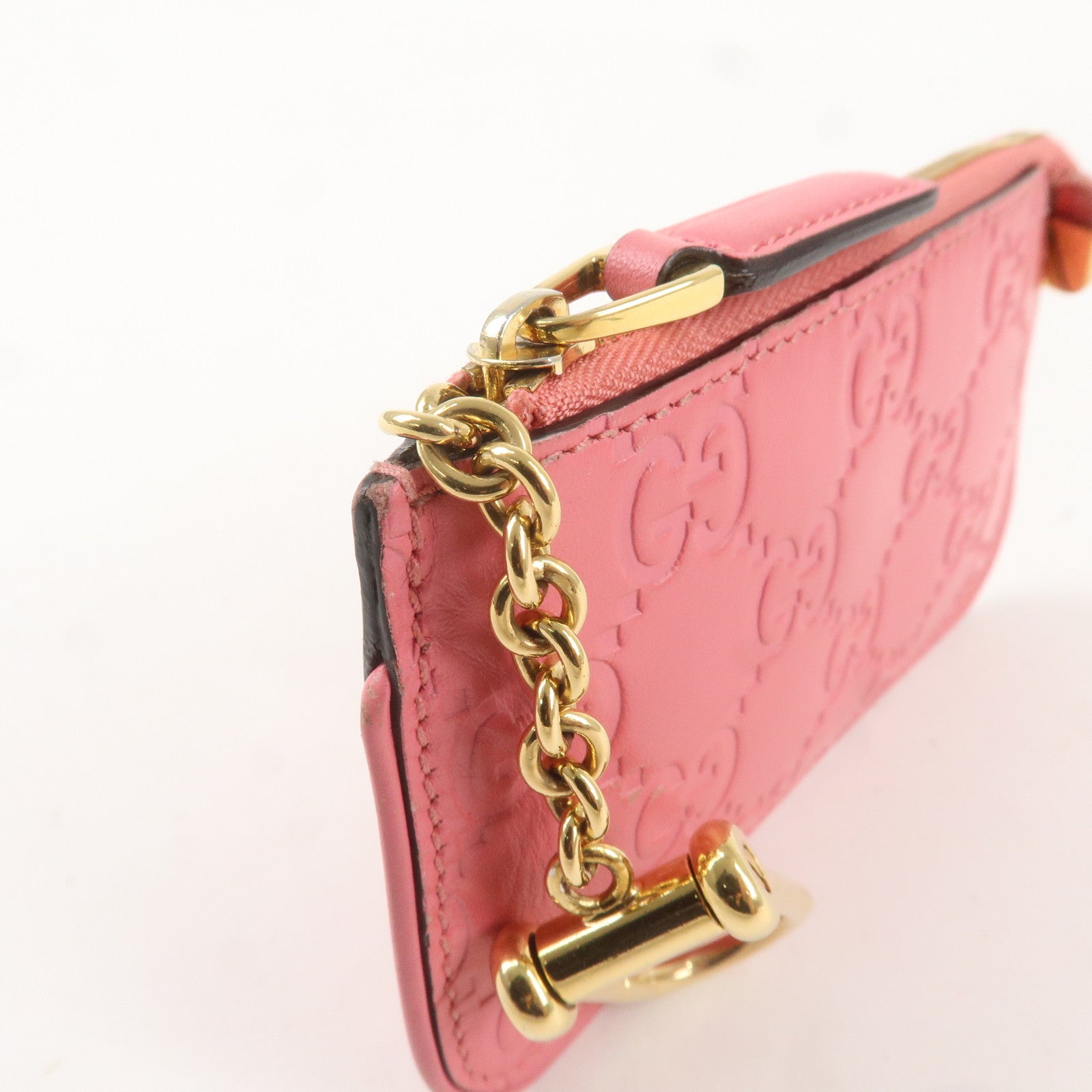 GUCCI Guccissima Leather Coin Case Wallet Pink 233183