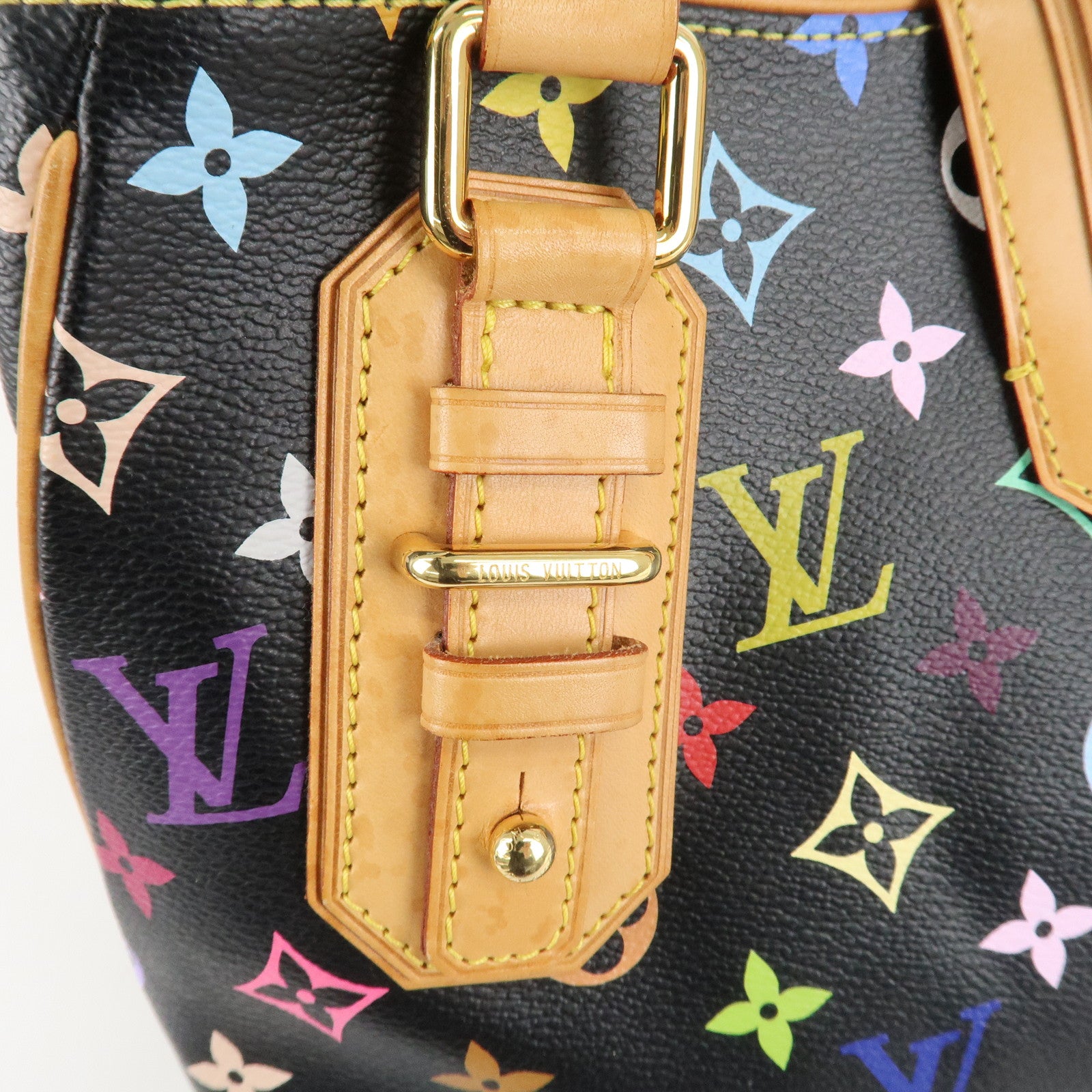 Louis Vuitton Monogram Multicolor Greet Hand Bag Noir M93555 Used