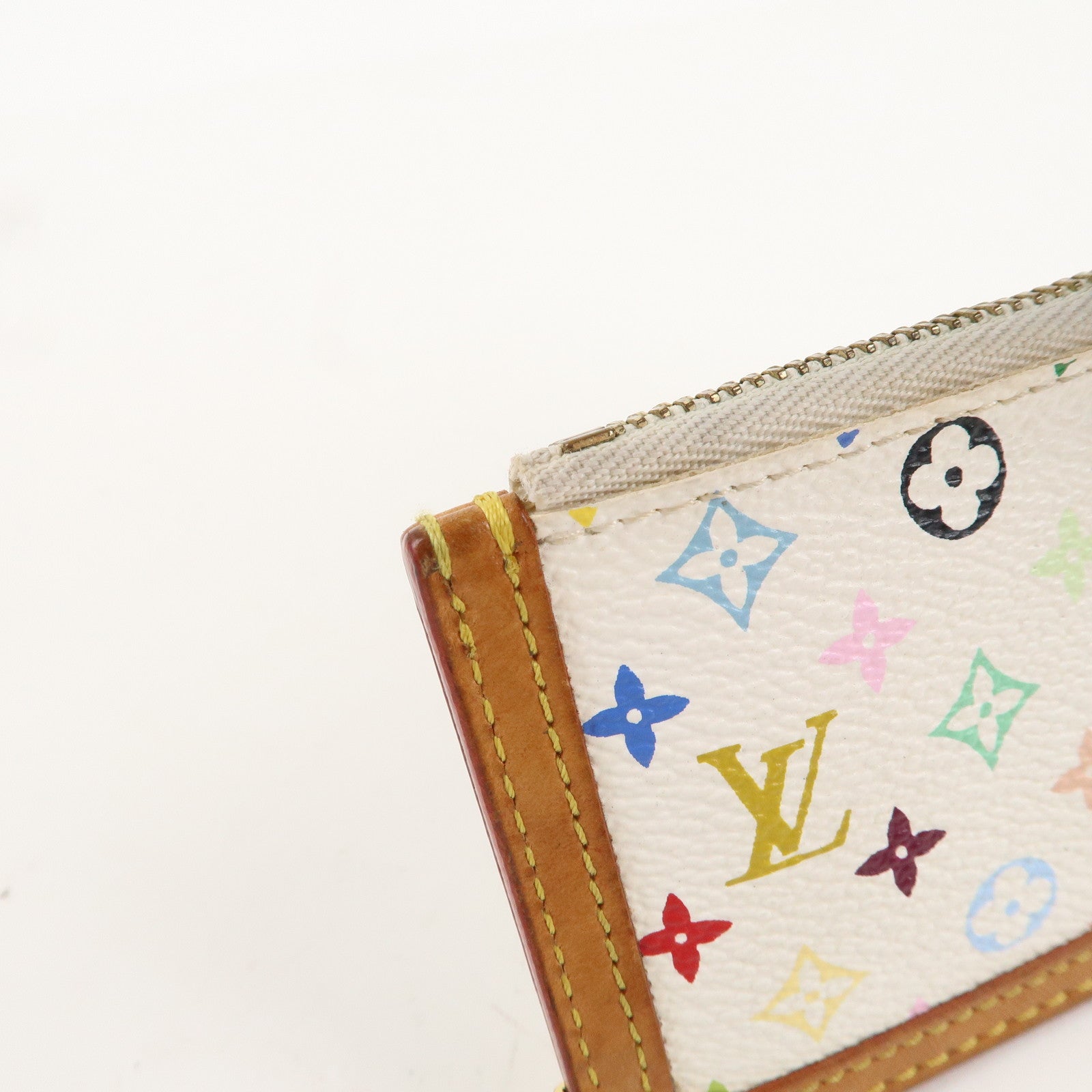 Louis Vuitton Monogram Multicolor Pochette Cles Blanc M92655