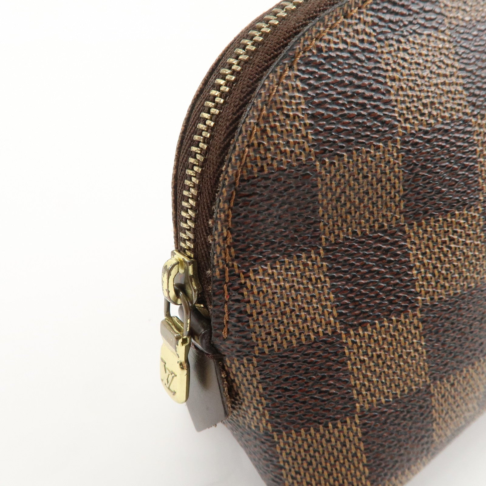 Louis Vuitton Damier Ebene Pochette Cosmetic Pouch N47516 Used