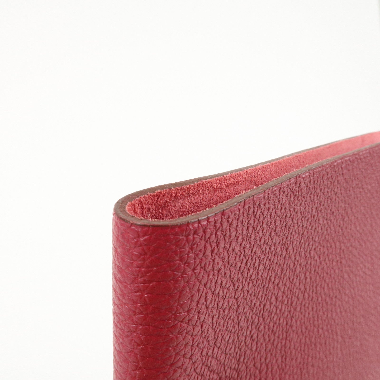 HERMES Togo Leather Ulysse MM □N Stamped Notebook Cover Ruby