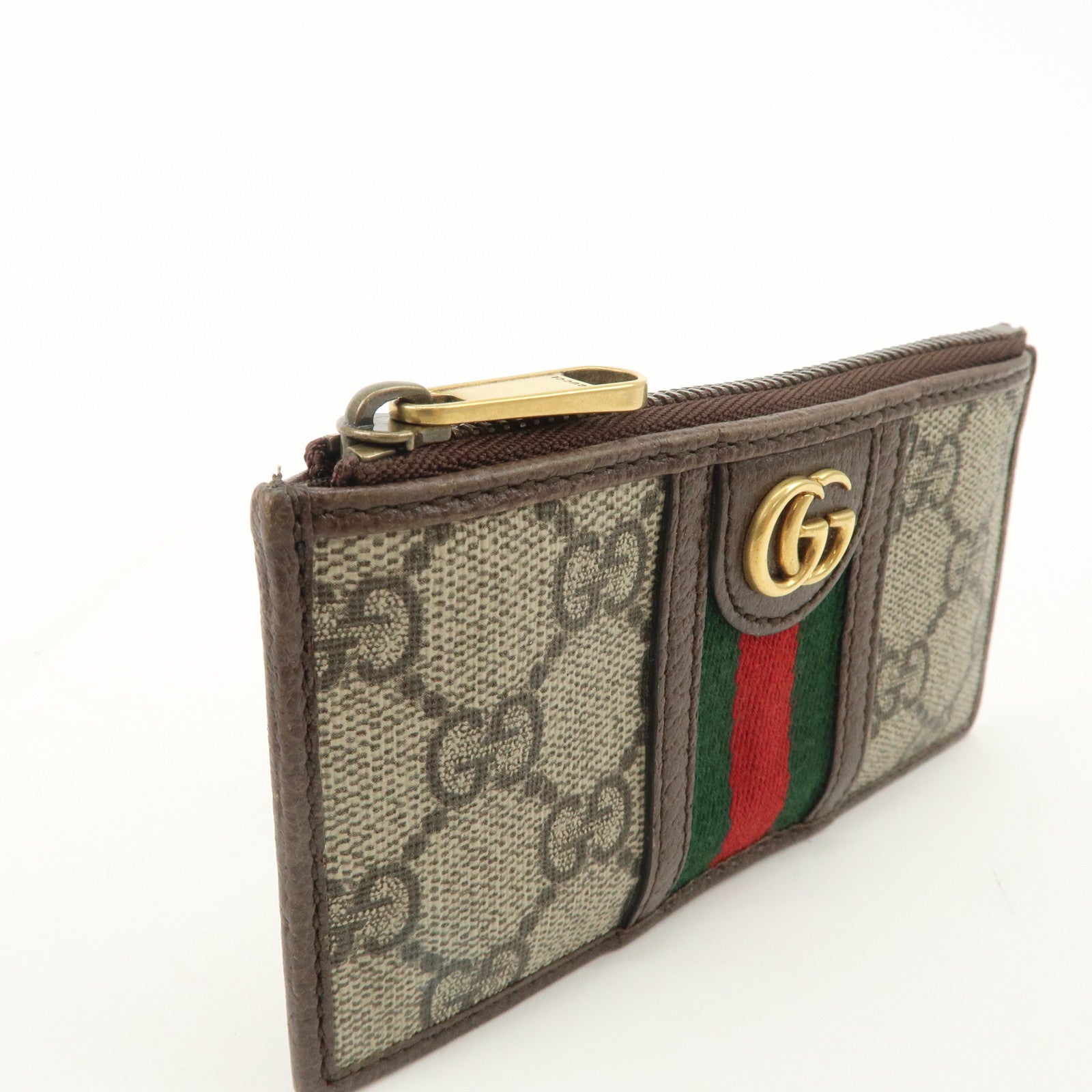 GUCCI Ophidia Sherry GG Supreme Leather Coin Case Card Case 699349 Used