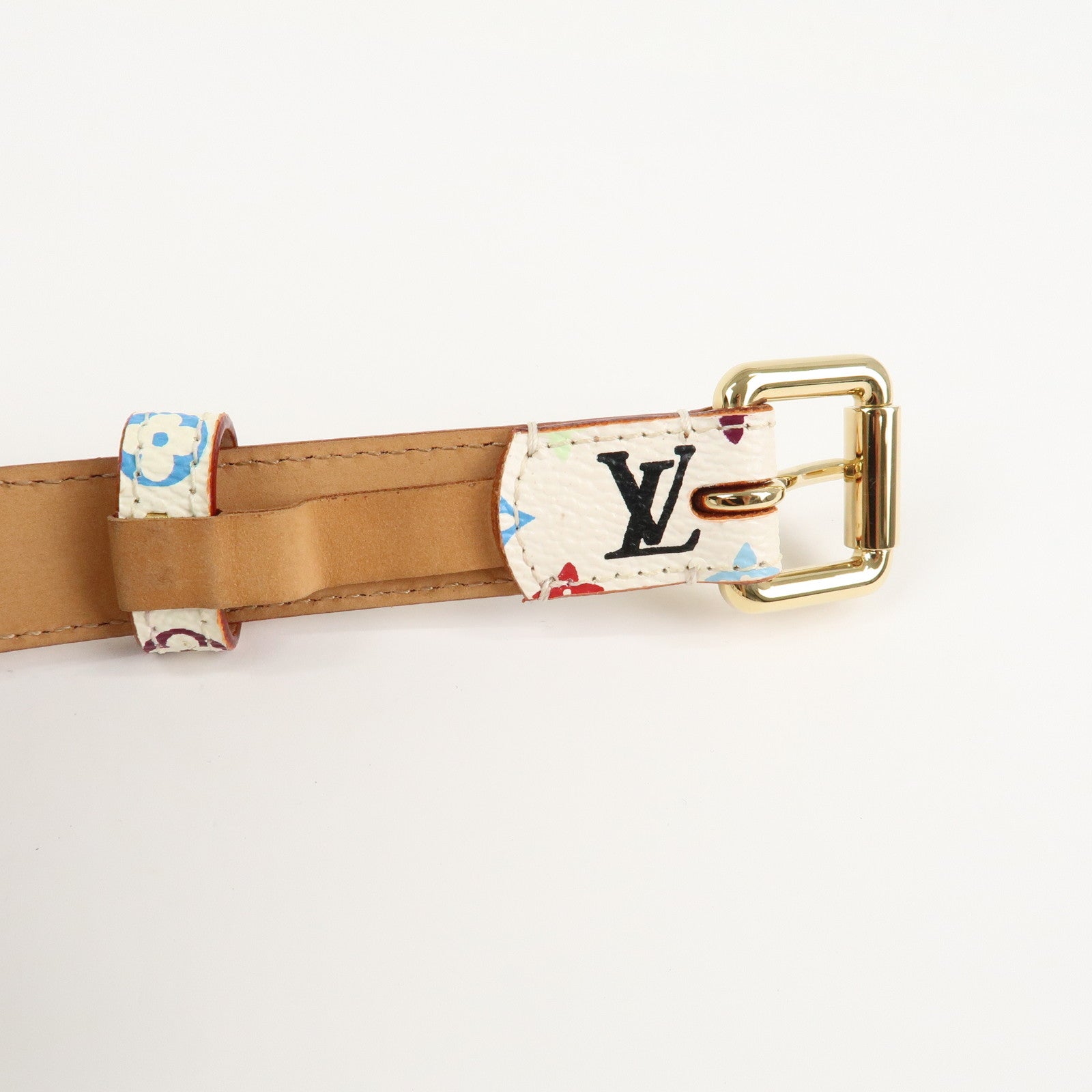 Louis Vuitton Monogram Multicolor Saint Tulle Belt Blanc 70/28 Used