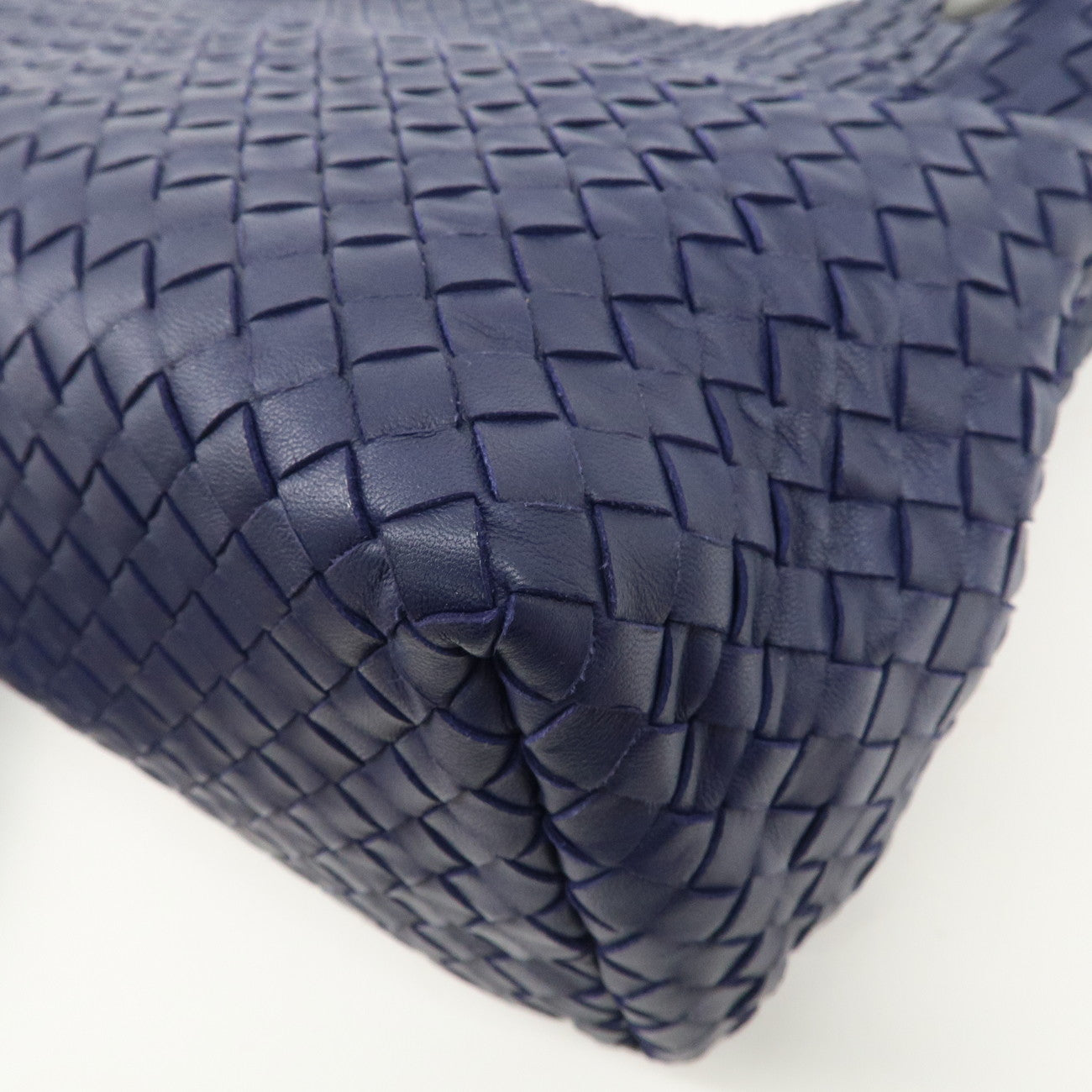 BOTTEGA VENETA Intrecciato  Leather Shoulder Bag Tote Bag Navy