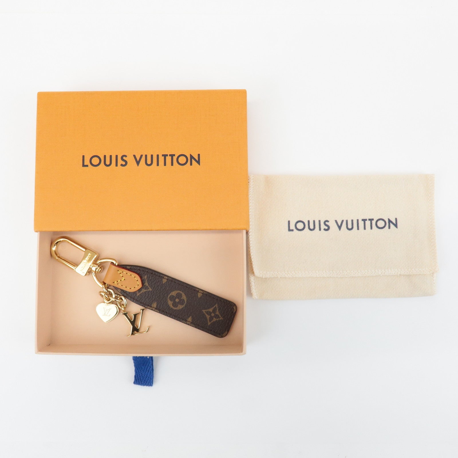 Louis Vuitton Monogram LV Cherished Key Chain Charm M01184 Used