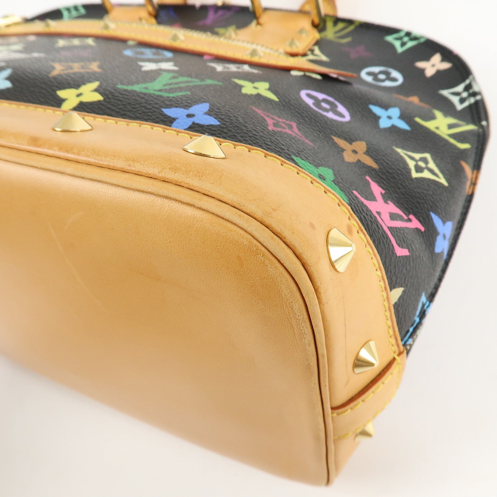 Louis Vuitton Monogram Multi Color Alma Hand Bag Noir M92646 Used