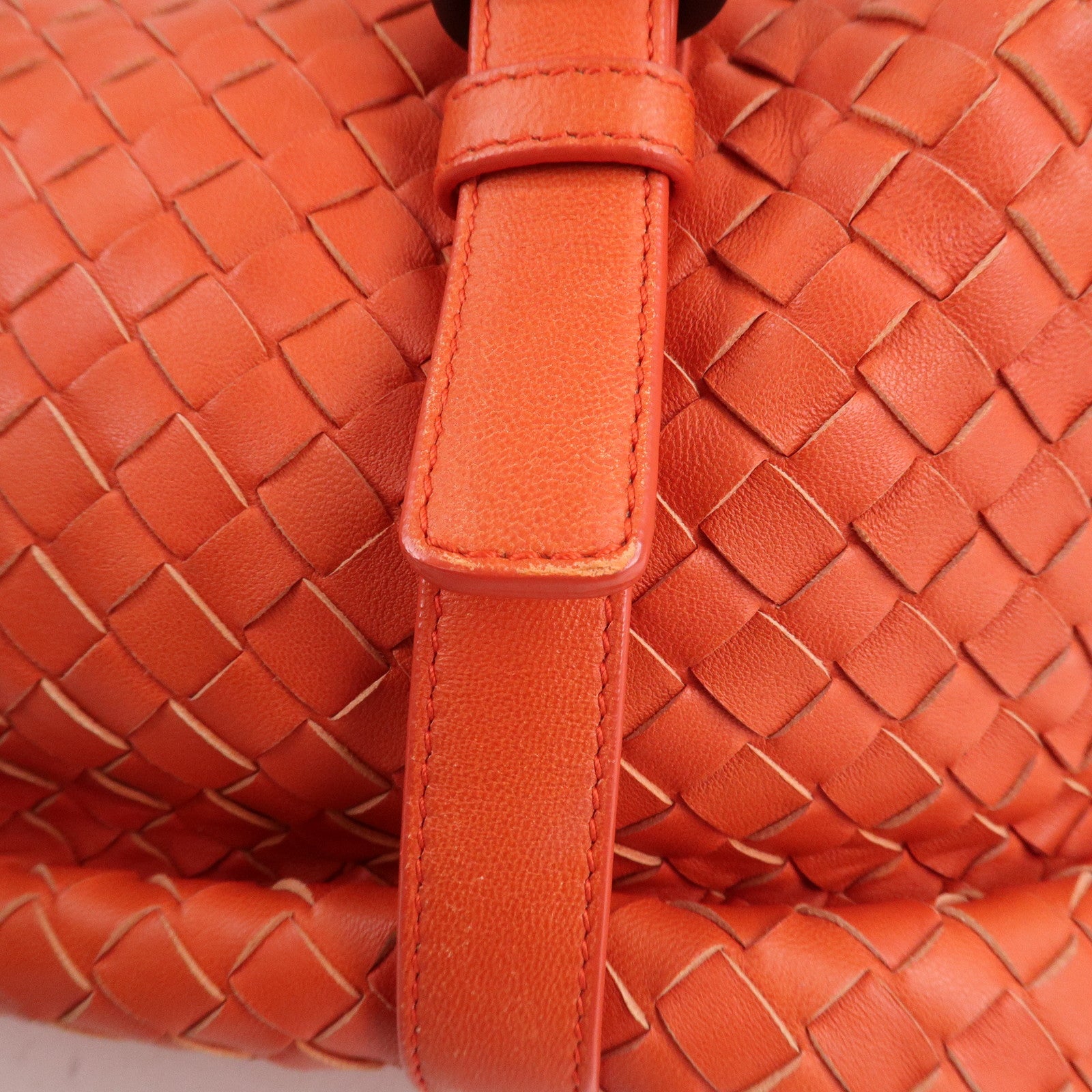 BOTTEGA VENETA Intrecciato Leather Boston Montaigne Bag Orange