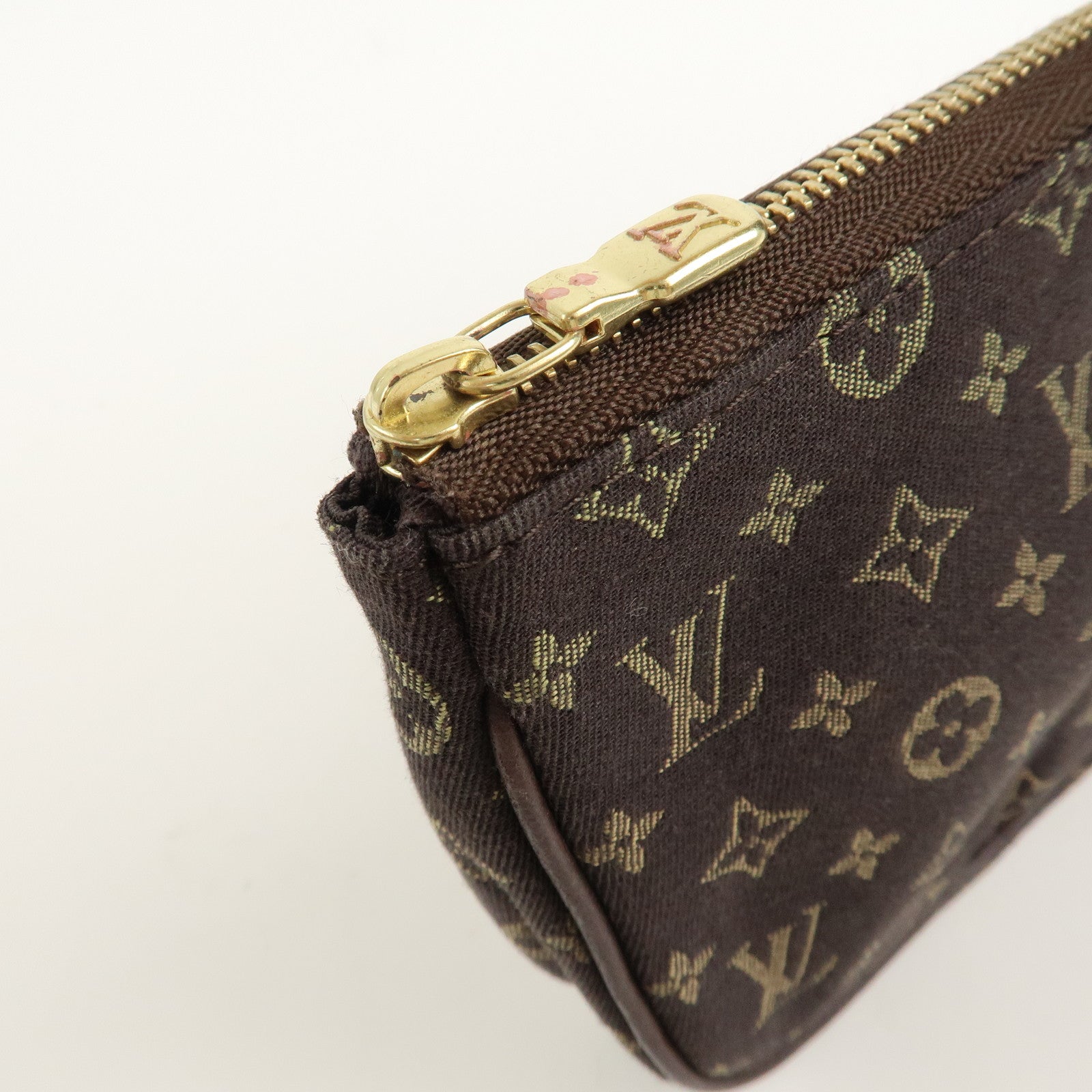 Louis Vuitton Monogram Mini Lin Pouch for Bucket PM Bag Ebene Used