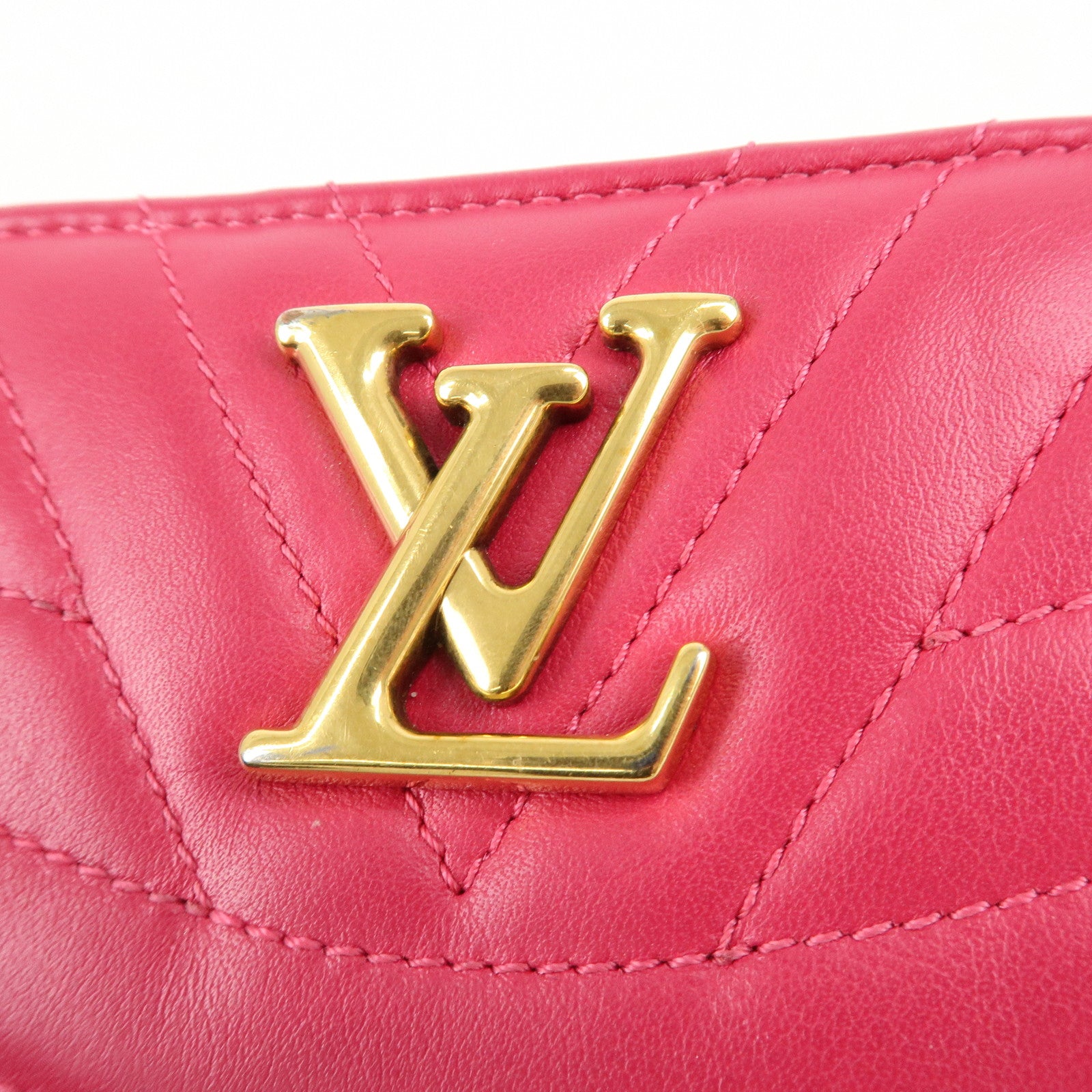 Louis Vuitton New Wave Leather Bi-Fold Compact Wallet Freesia Pink