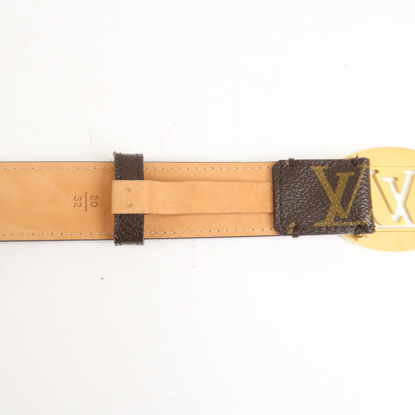 Louis Vuitton Monogram Saint Tulle Oval Belt 80/32 M9842 Used