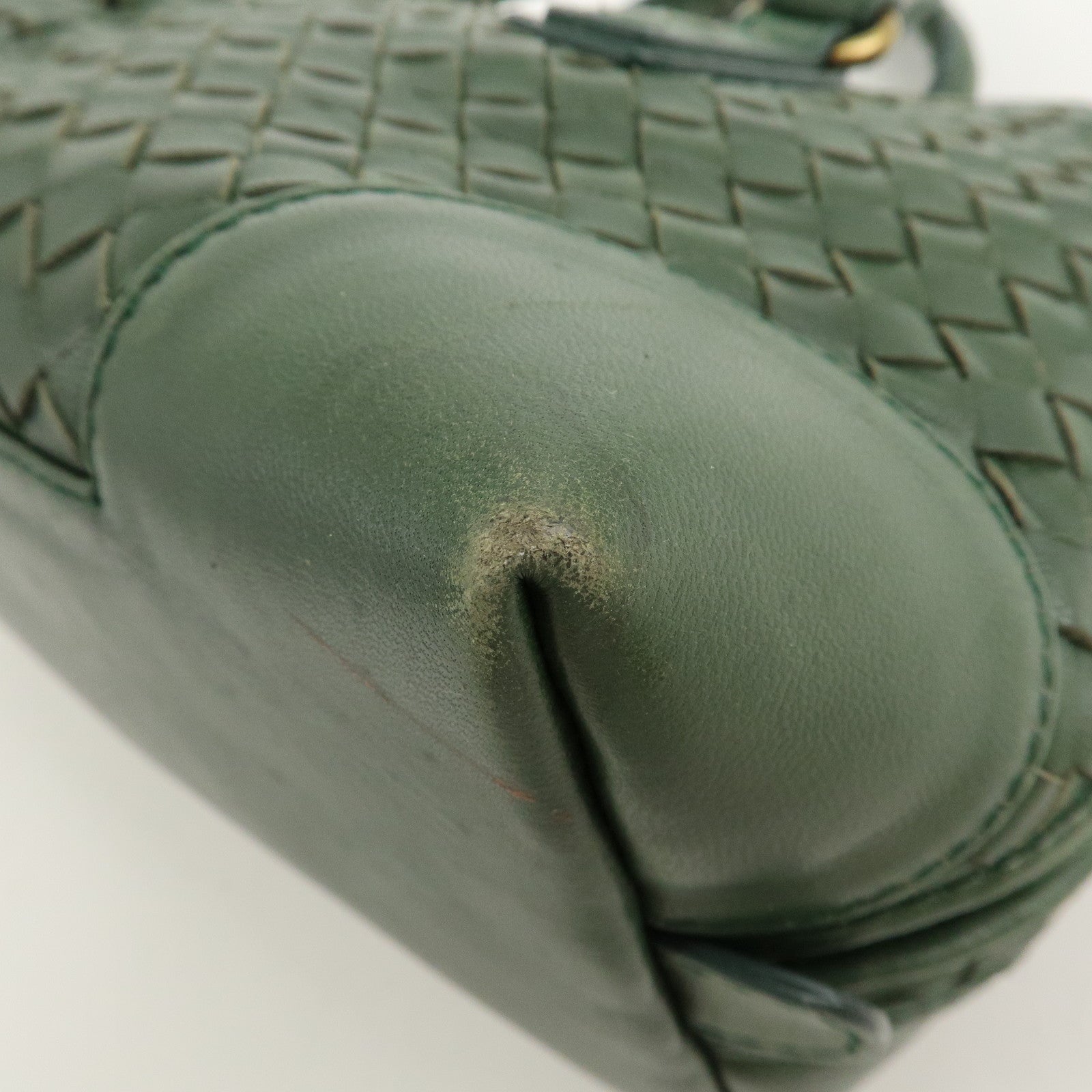 BOTTEGA VENETA Intrecciato Leather Hand Bag Green 192938