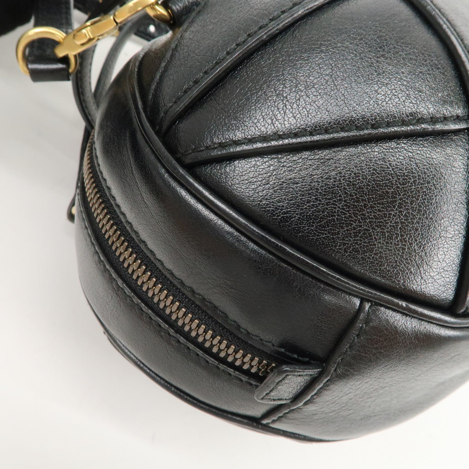 GUCCI Ophidia Leather Basketball Shape Shoulder Bag 547355 Used