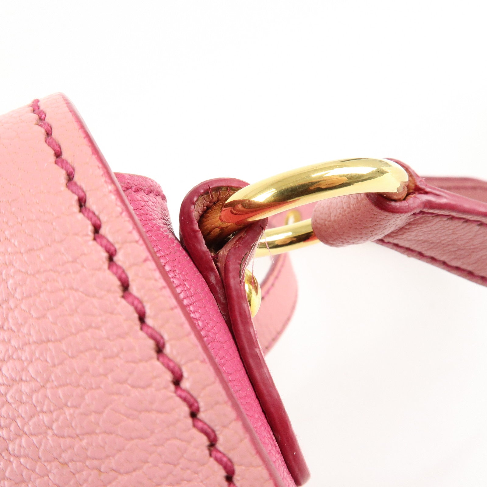 MIU MIU Madras Leather Bicore bicolor Shoulder Bag Pink Used