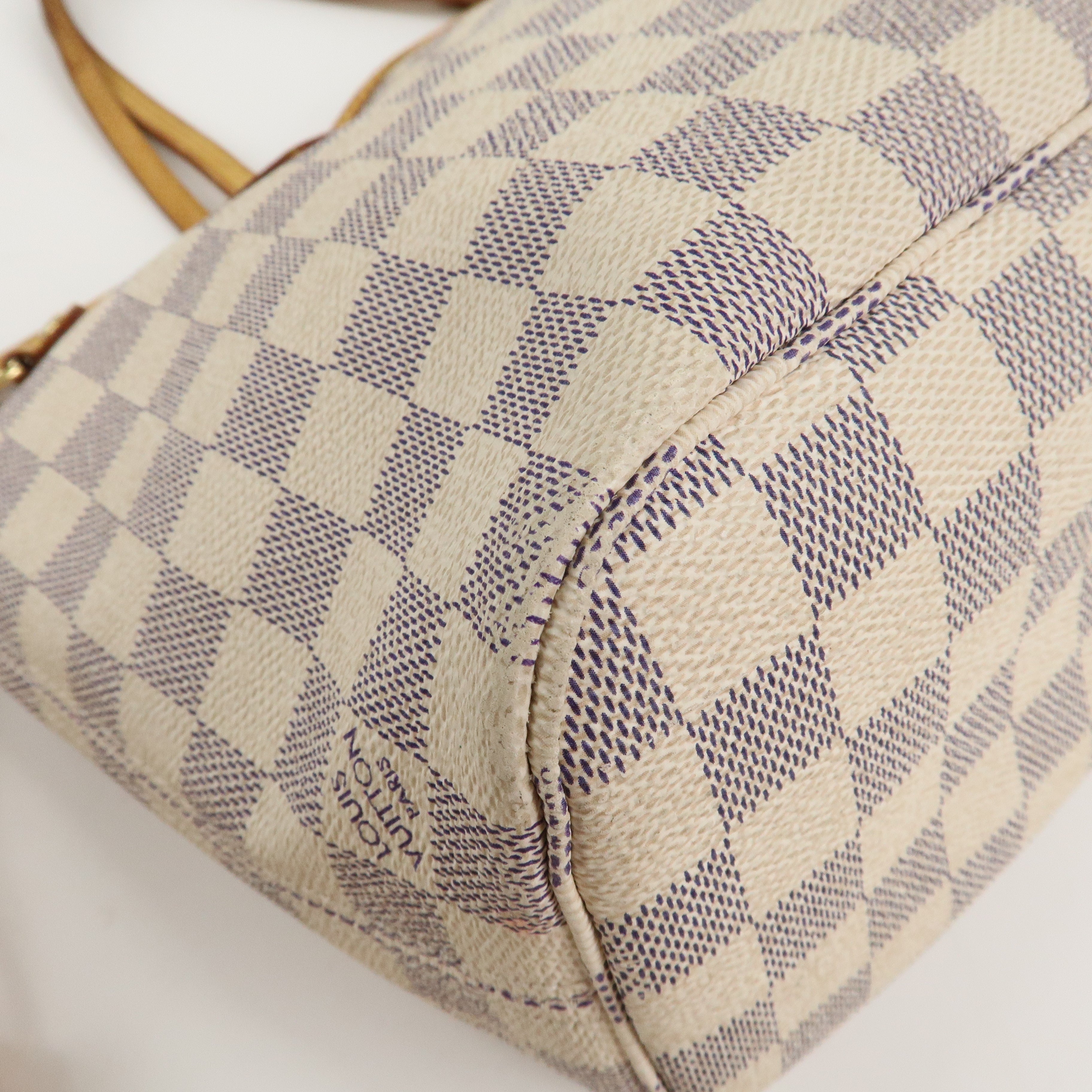 Louis Vuitton Damier Azur Neverfull PM Tote Bag Hand Bag N51110 Used