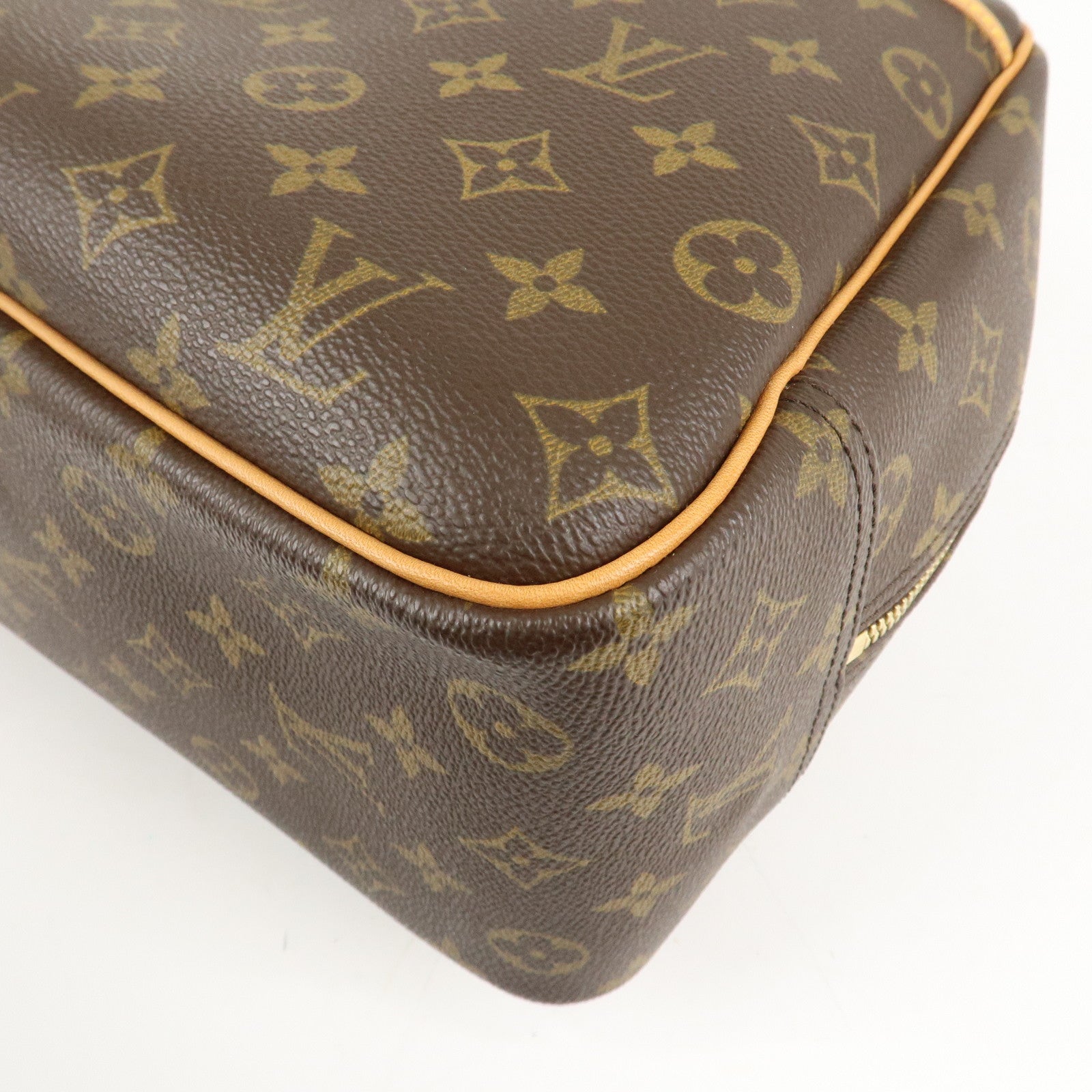 Louis Vuitton Monogram Deauville Hand Bag Brown M47270 Used