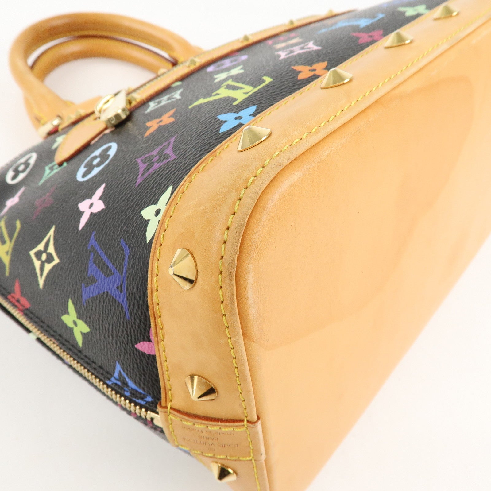 Louis Vuitton Monogram Multicolor Alma Hand Bag Noir M92646 Used