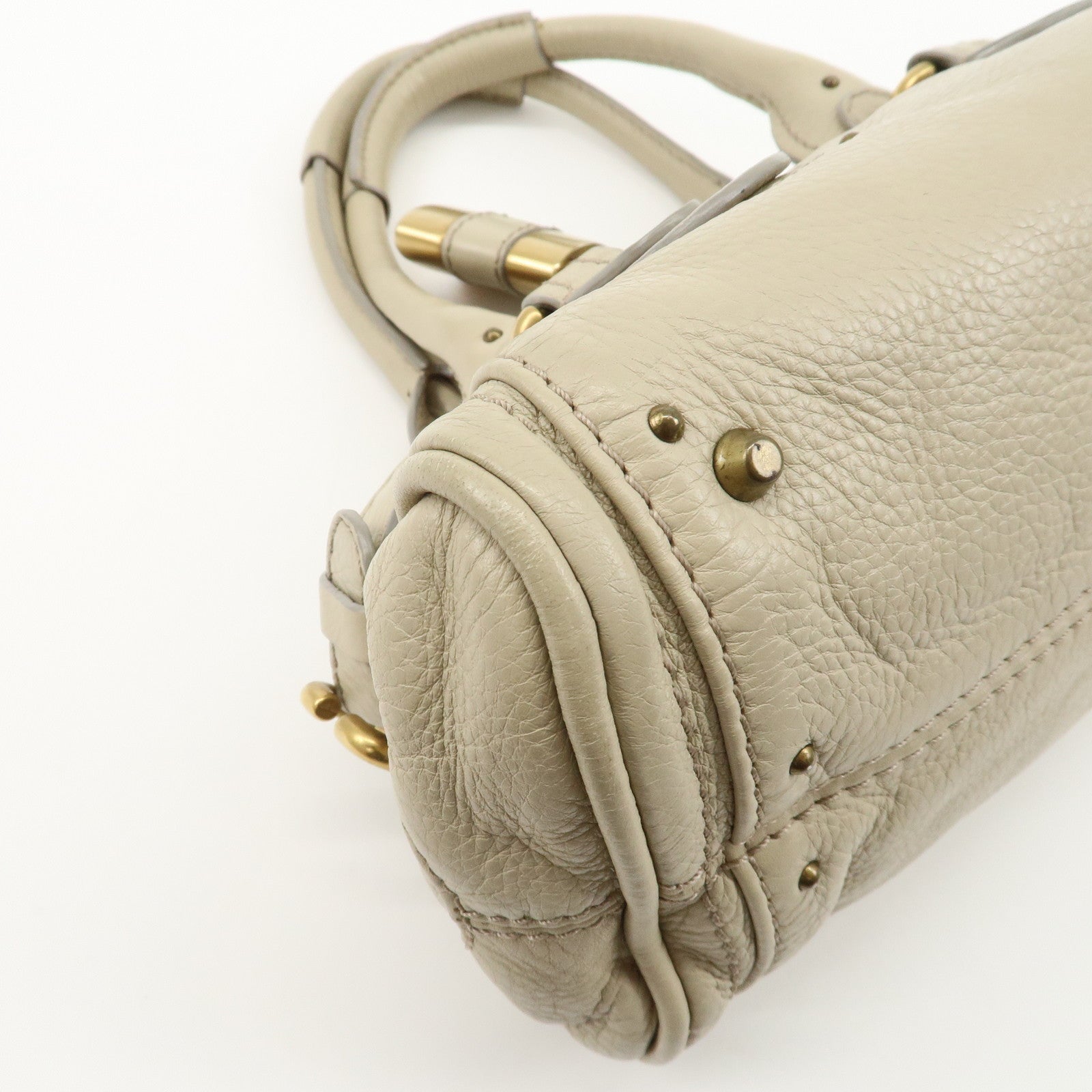 Chloe Leather Mini Paddington Shoulder Bag Hand Bag Ivory Used