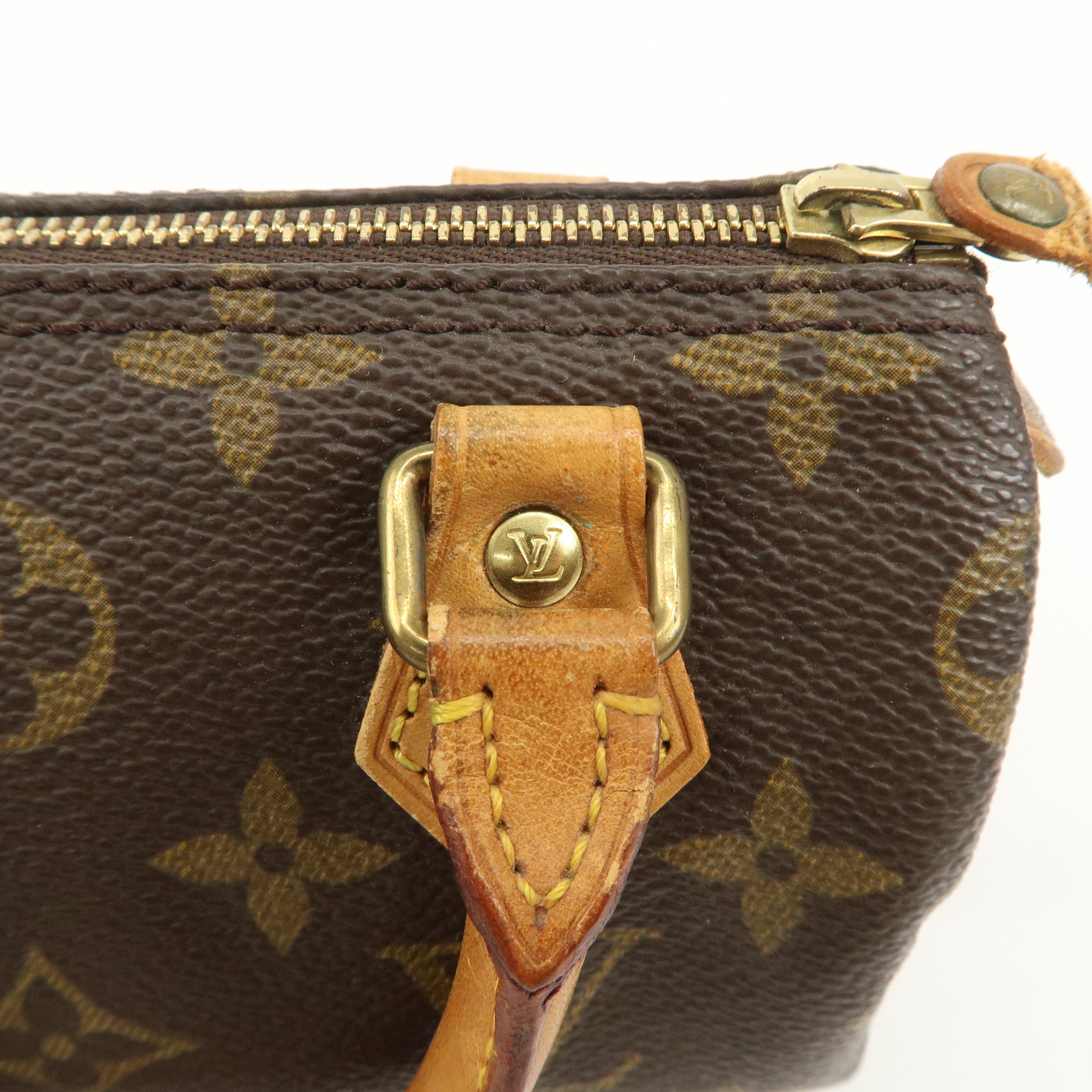 Louis Vuitton Monogram Mini Speedy Hand Bag Brown M41534 Used