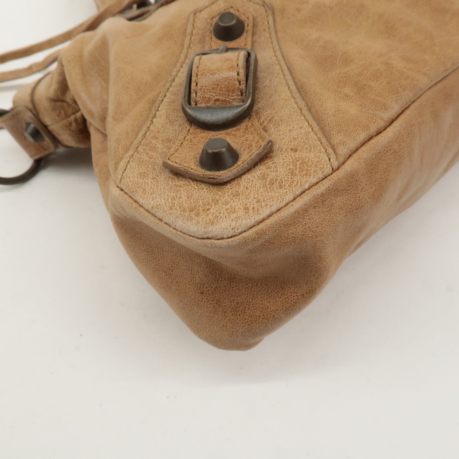 BALENCIAGA The First Leather 2Way Bag Hand Bag Camel 103208