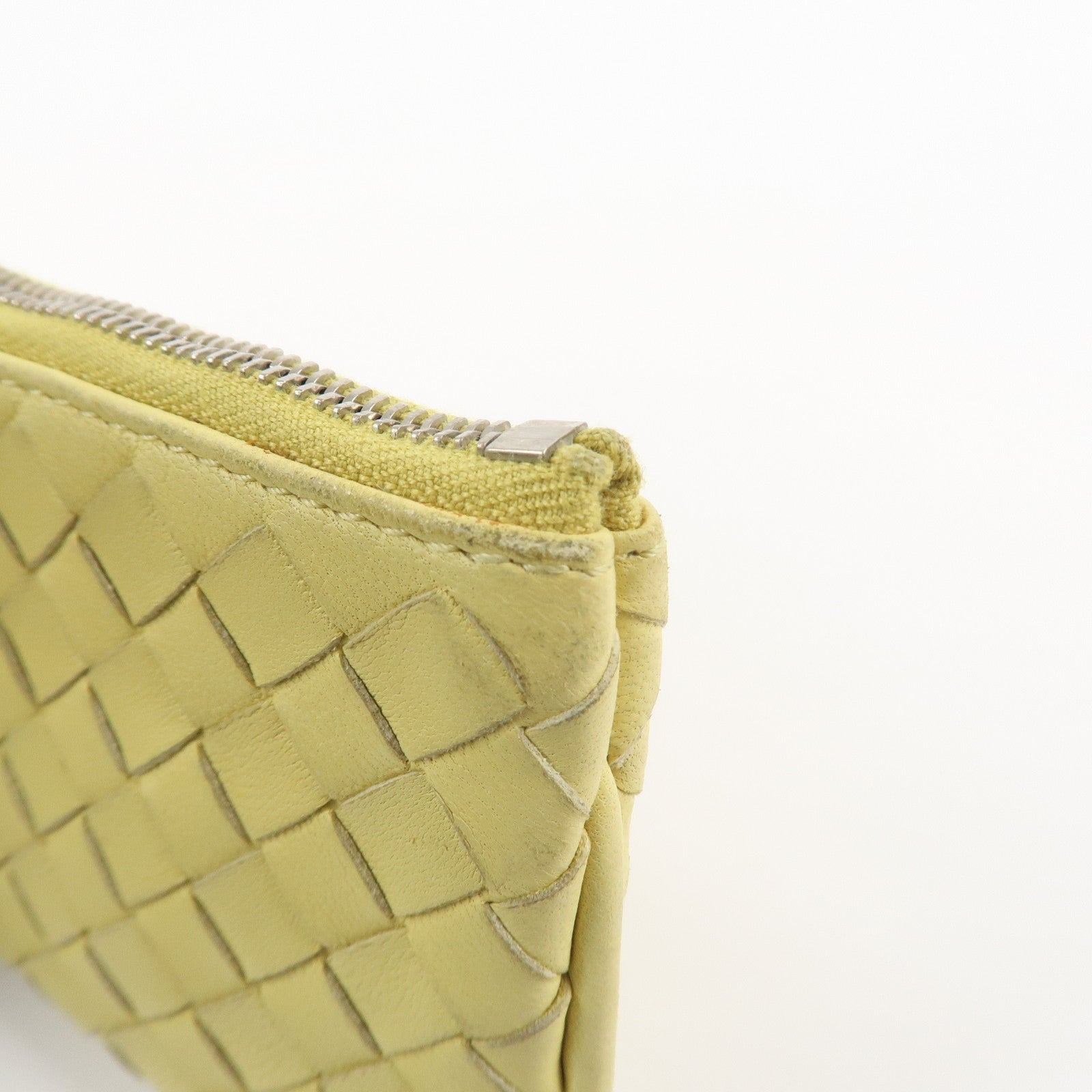 BOTTEGA VENETA Intrecciato Leather Coin Case Yellow 131232