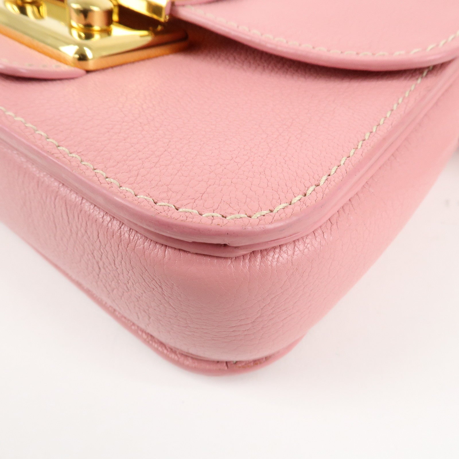 MIU MIU Leather Shoulder Bag Pink RTC460