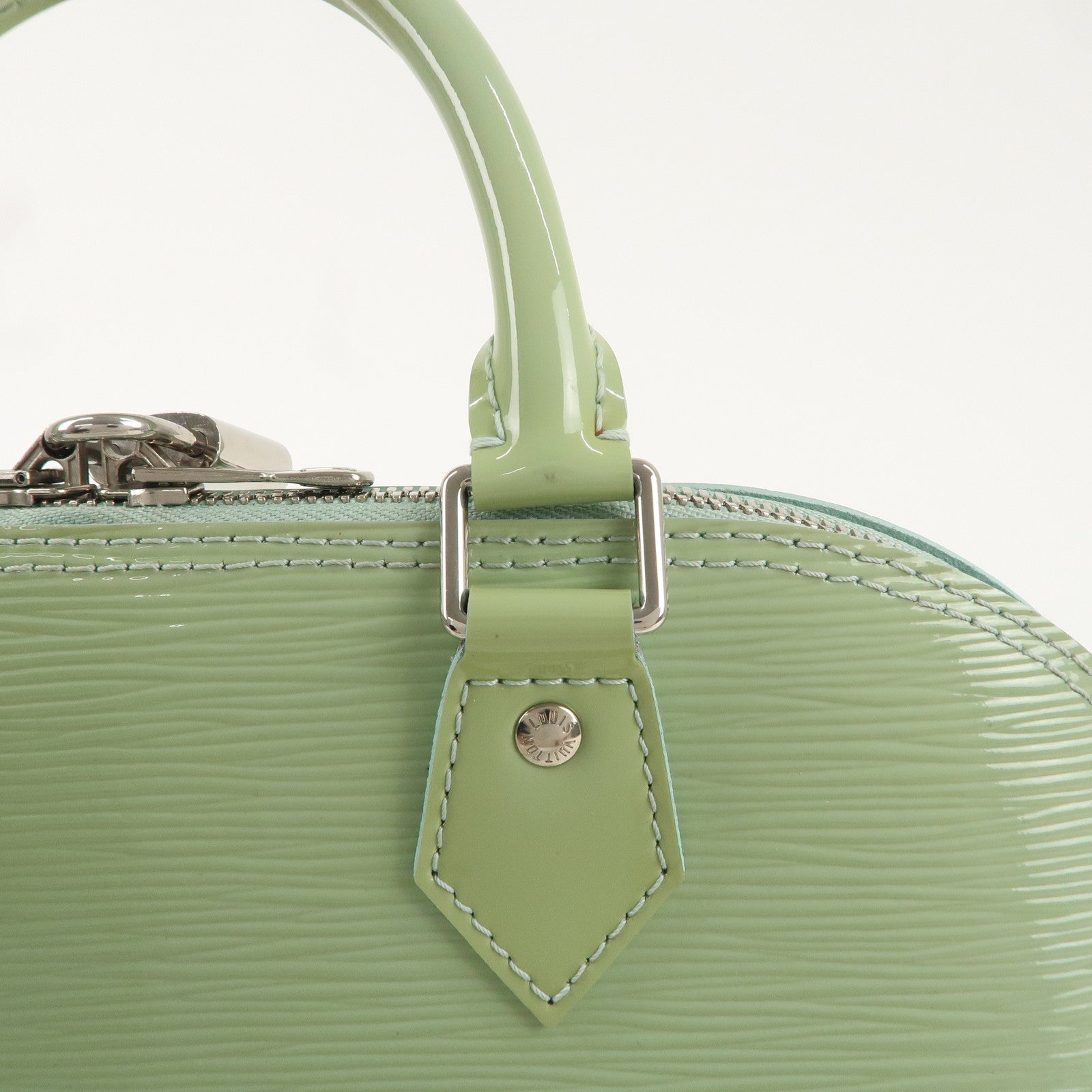 Louis Vuitton Epi Patent Leather Alma Hand Bag Light Green M52142