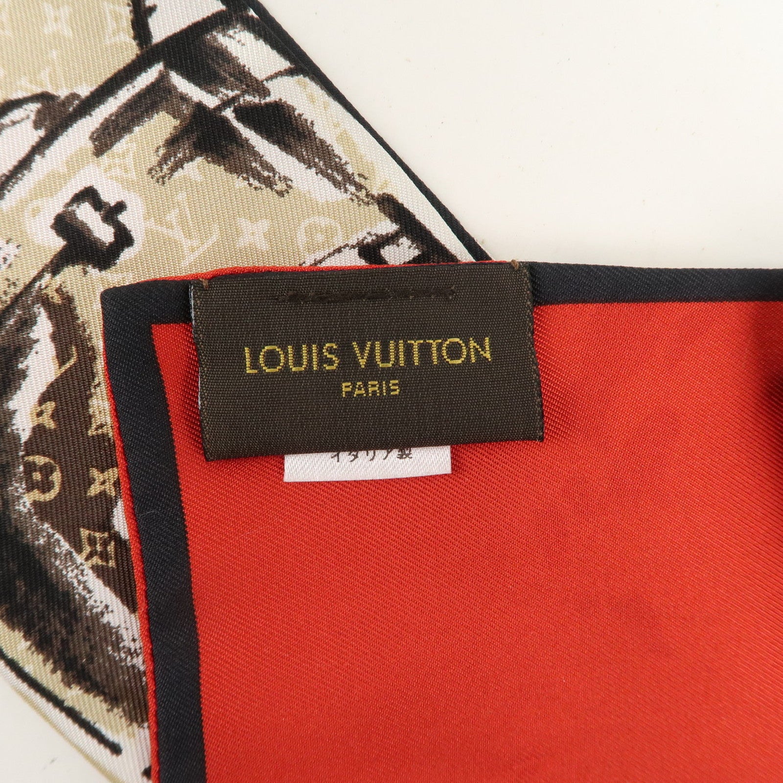 Louis Vuitton Bandeau Monogram 100%Silk Scarf Trunk Printed M73964