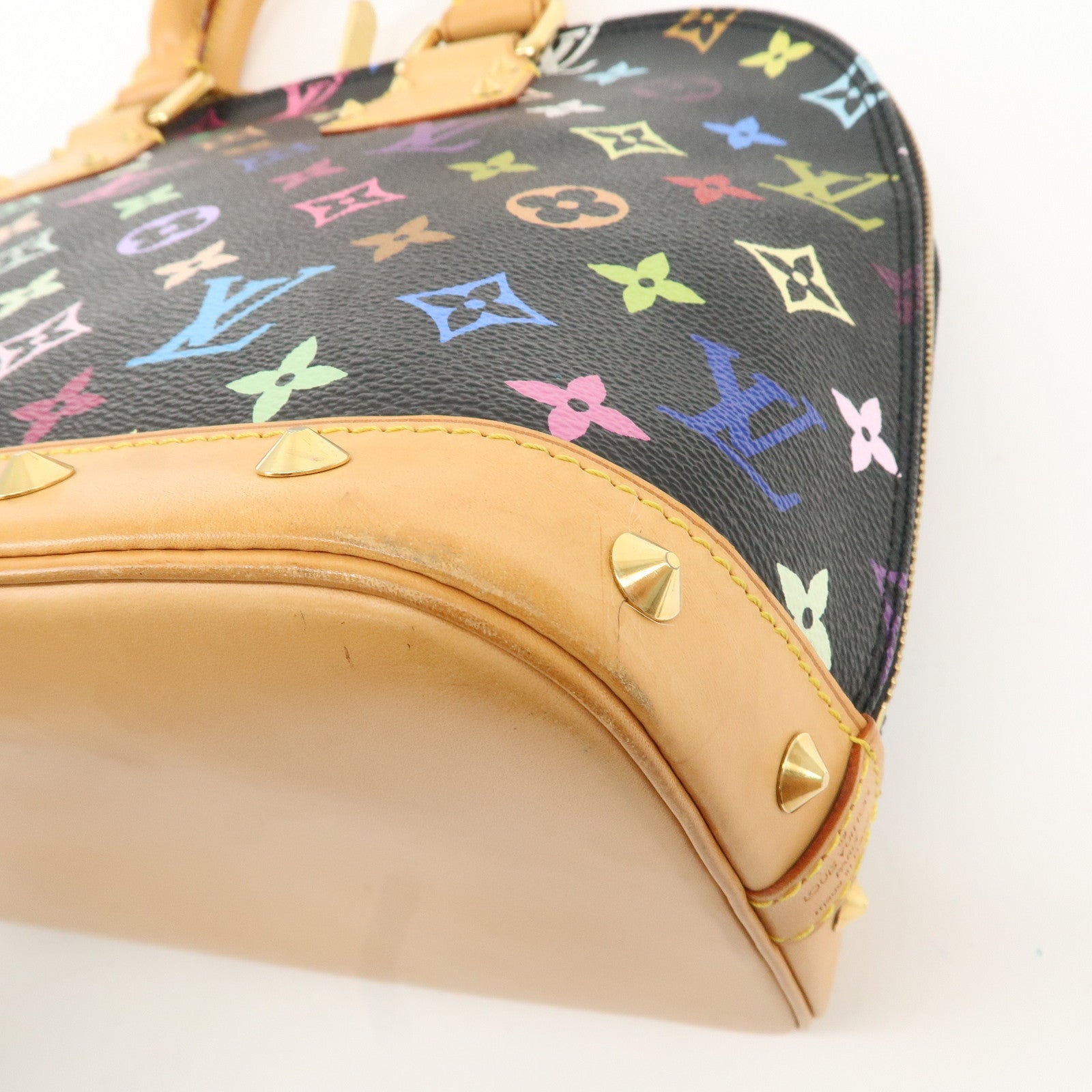 Louis Vuitton Monogram Multi Color Alma Hand Bag Noir M92646 Used