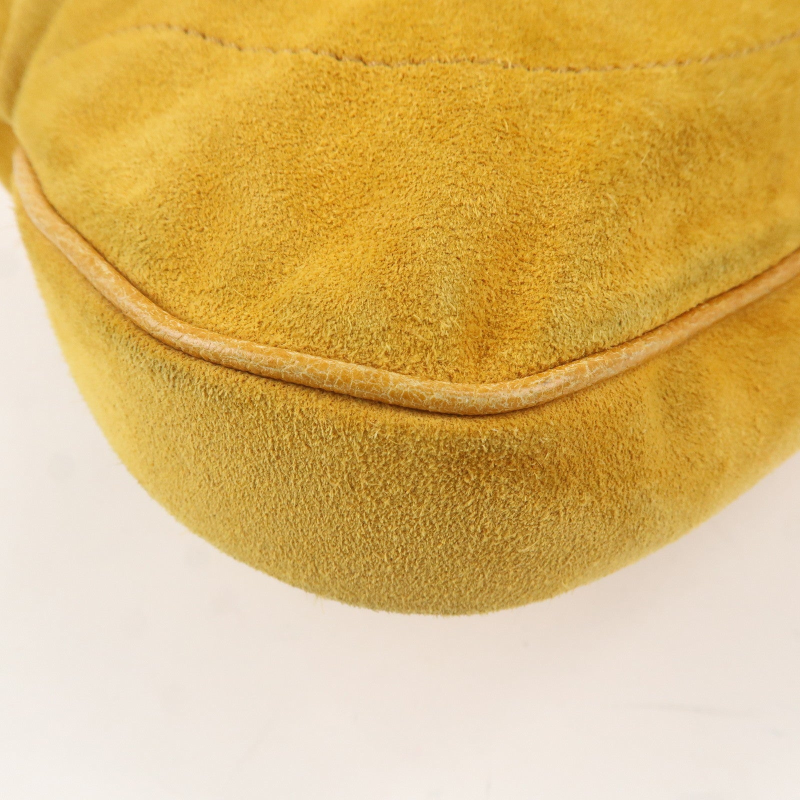 GUCCI New Jackie Suede Leather Shoulder Bag Yellow 140040