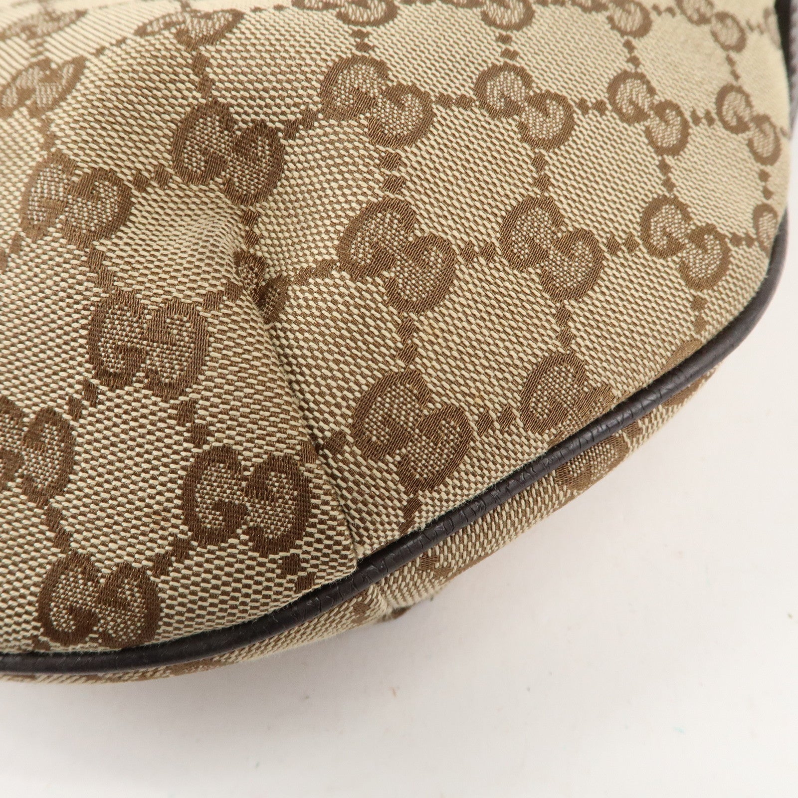 GUCCI Sherry GG Canvas Leather Shoulder Bag Beige Brown 181092