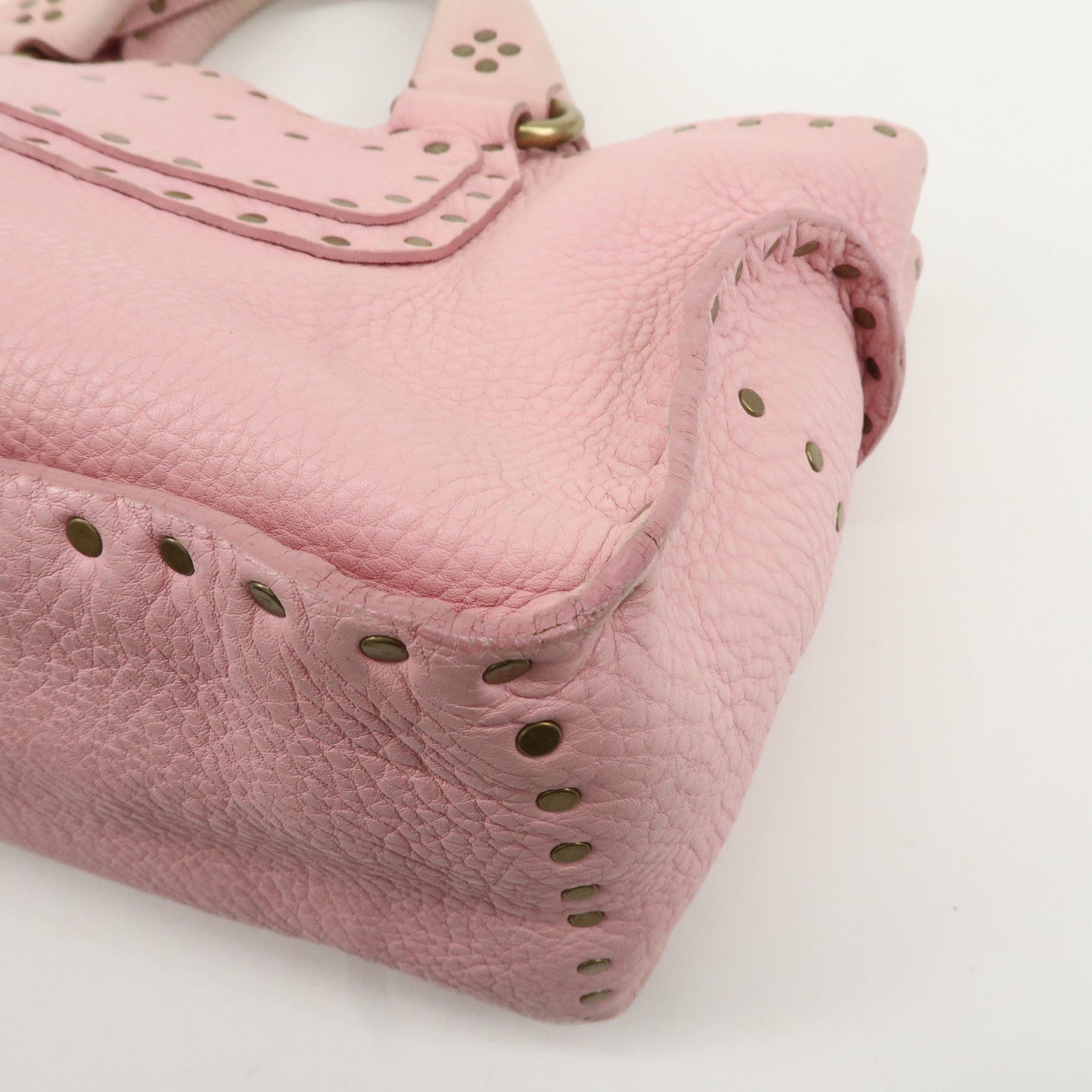 CELINE Macadam Suede Boogie Hand Bag Pink Used