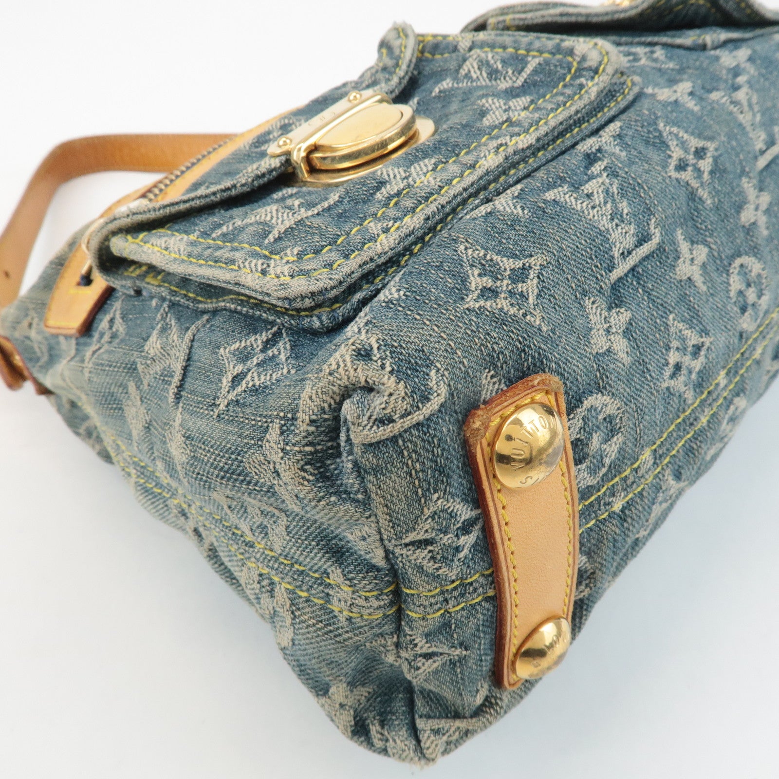 Louis Vuitton Monogram Denim Baggy PM 2Way Bag Shoulder Bag M95049 Used