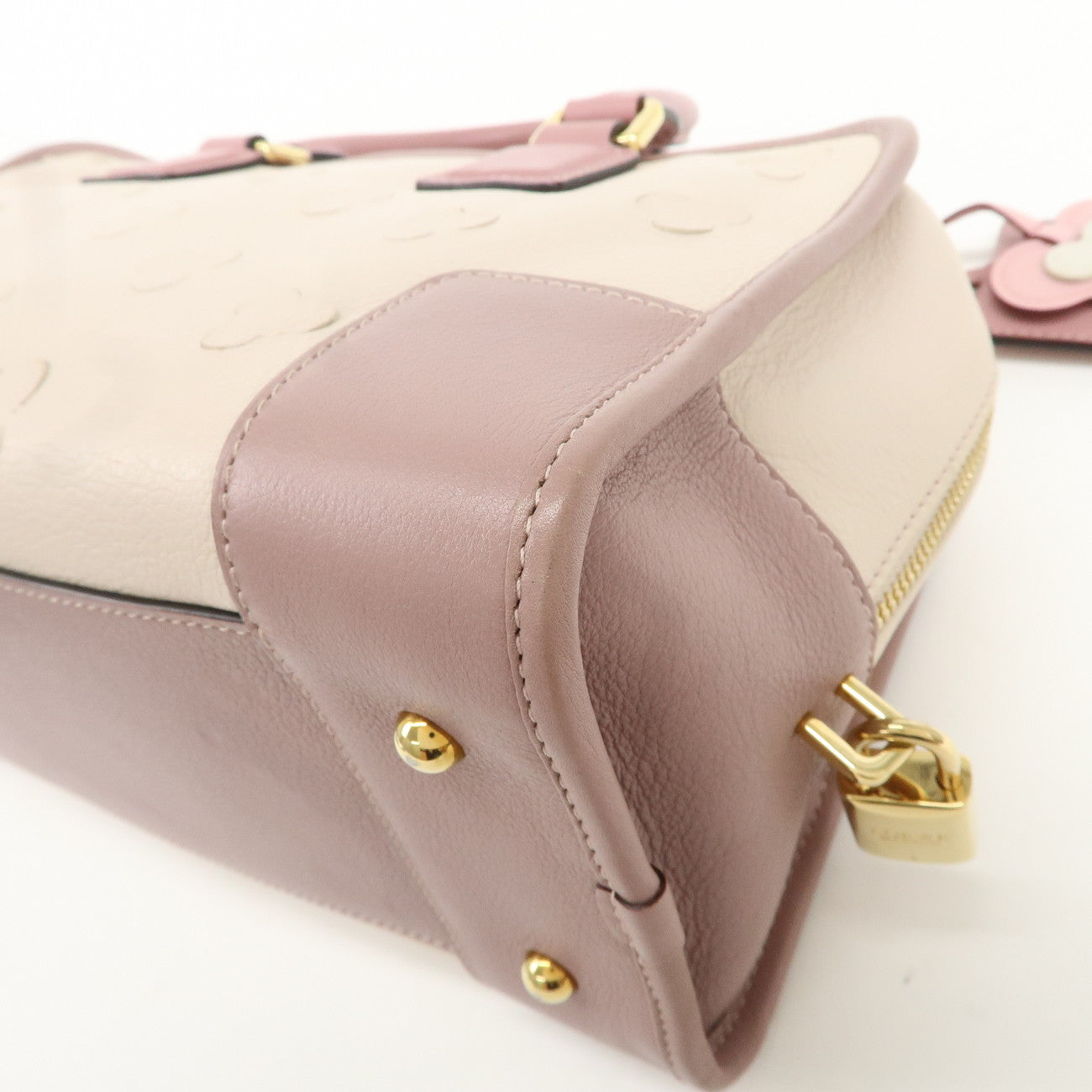 LOEWE Leather Bag Amazona 28 Cherry Blossom White Pink Beige