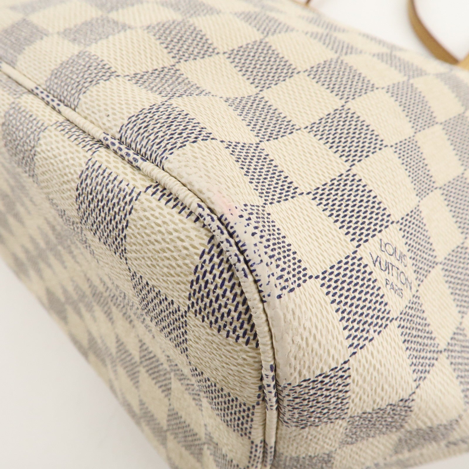 Louis Vuitton Damier Azur Neverfull MM Tote Bag Hand Bag N51107