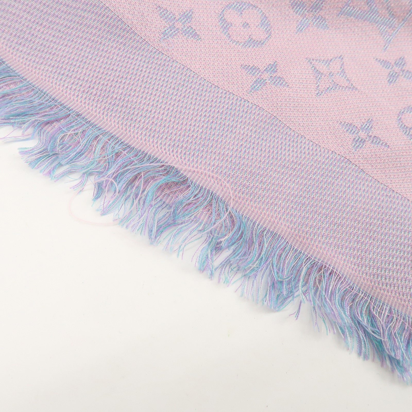 Louis Vuitton Monogram Rainbow Stole Pink Purple Blue M75749 Used