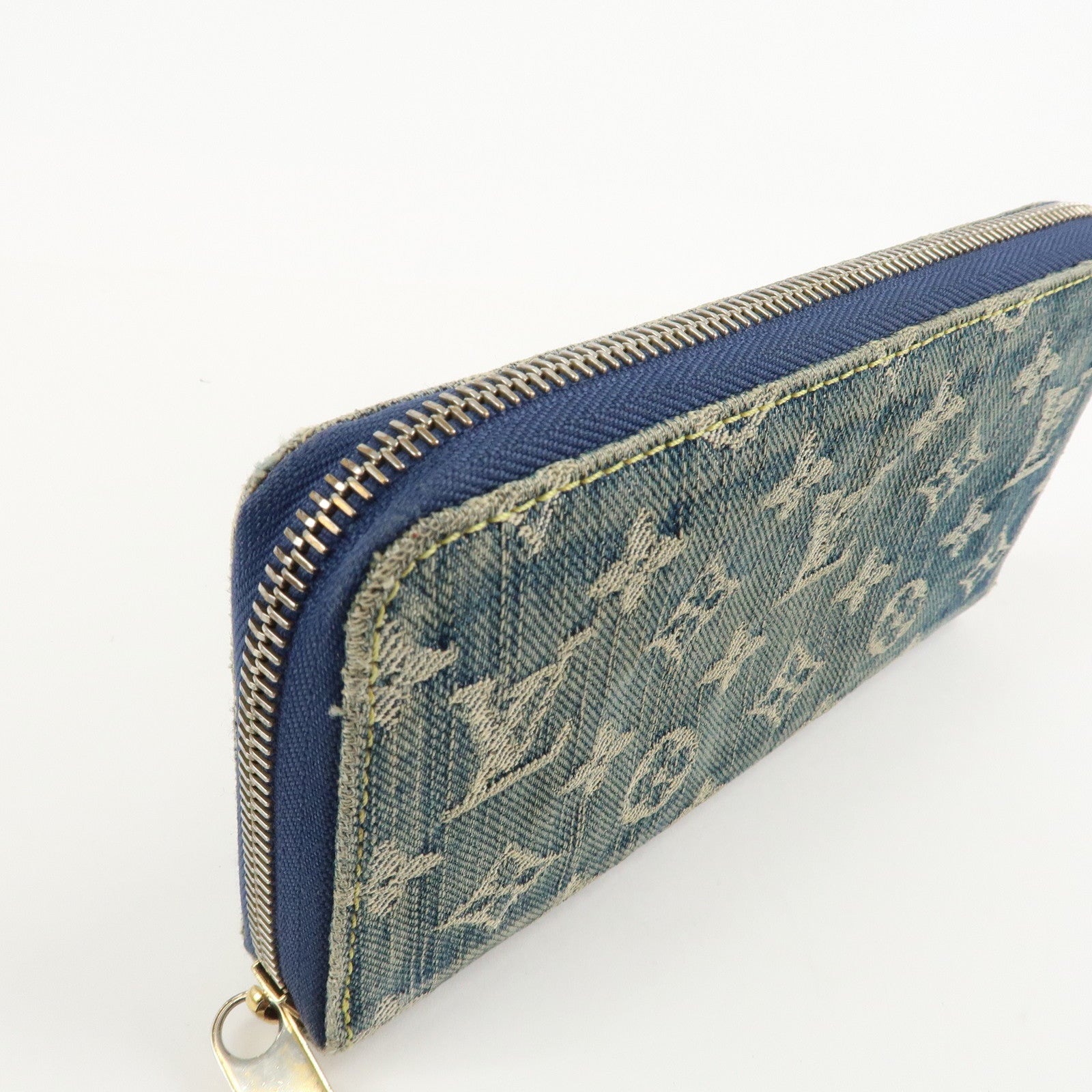 Louis Vuitton Monogram Denim Zippy Wallet Blue M95341 Used