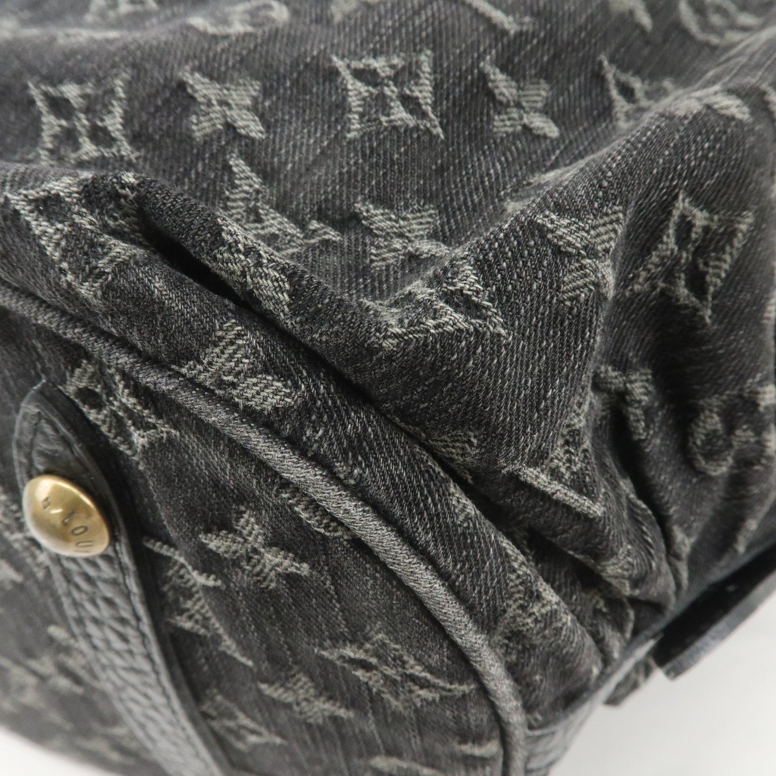 Louis Vuitton Monogram Denim XL Shoulder Bag Black M95510