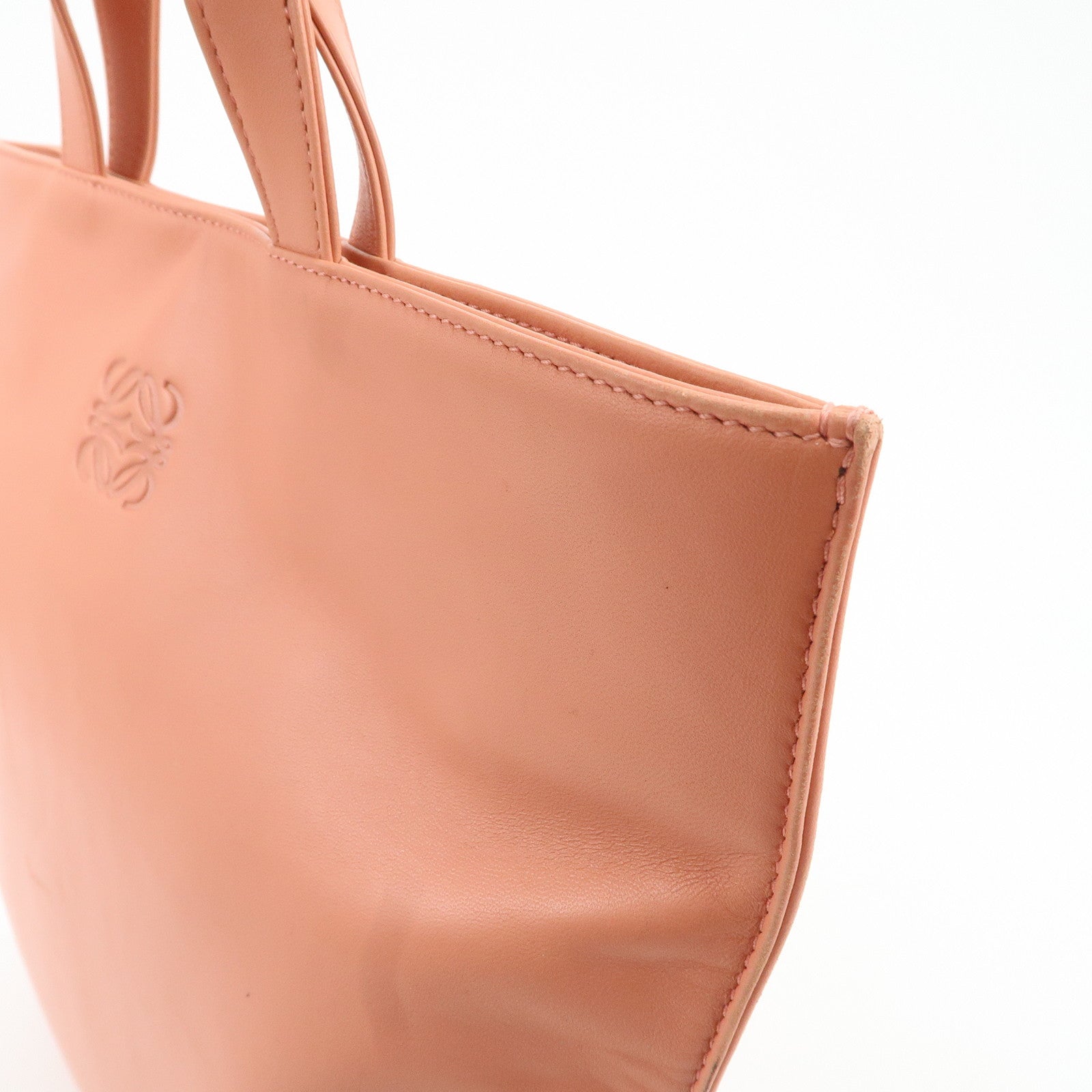 LOEWE Anagram Leather Tote Bag Hand Bag Pink