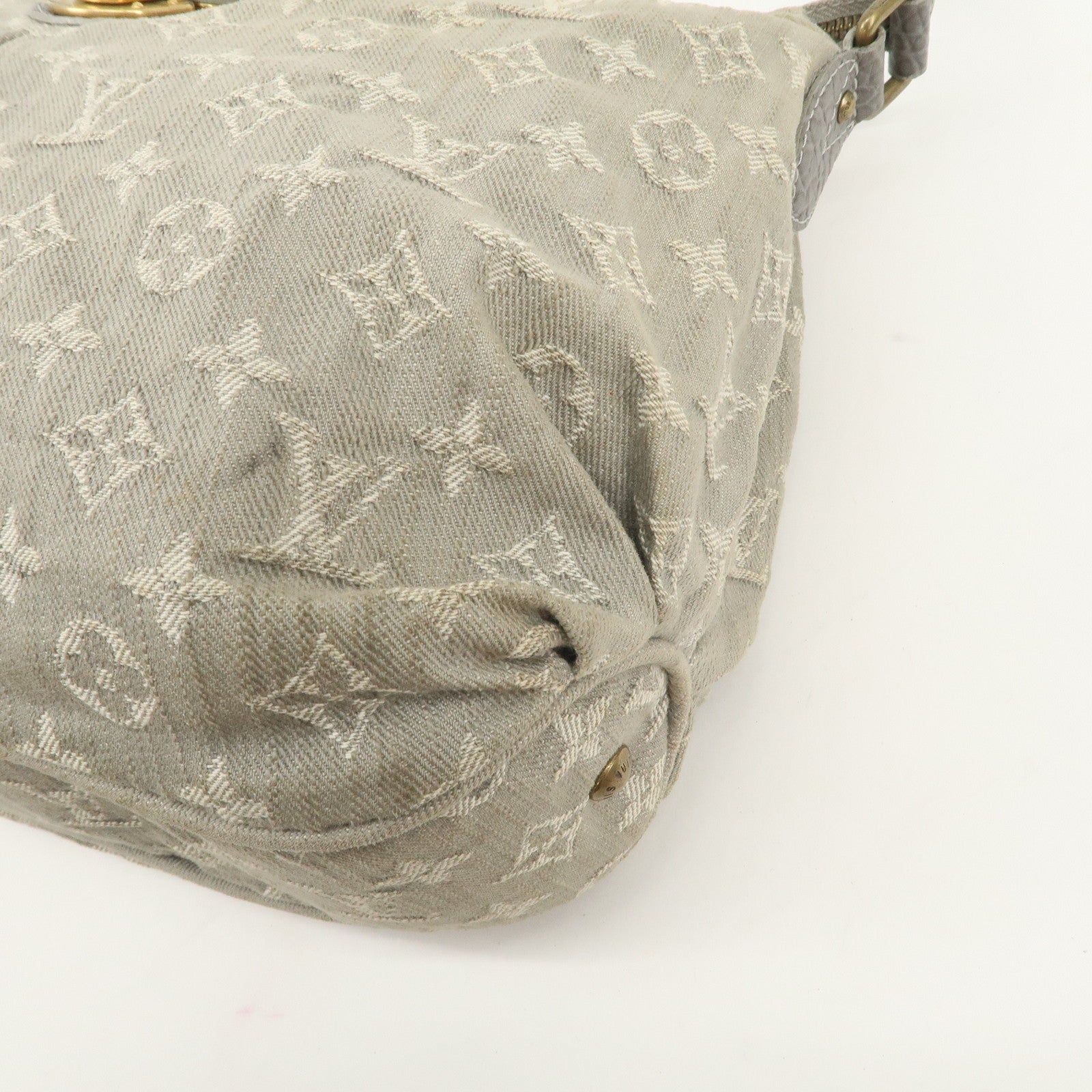 Louis Vuitton Monogram Denim Slytree Shoulder Bag Gris M45834 Used