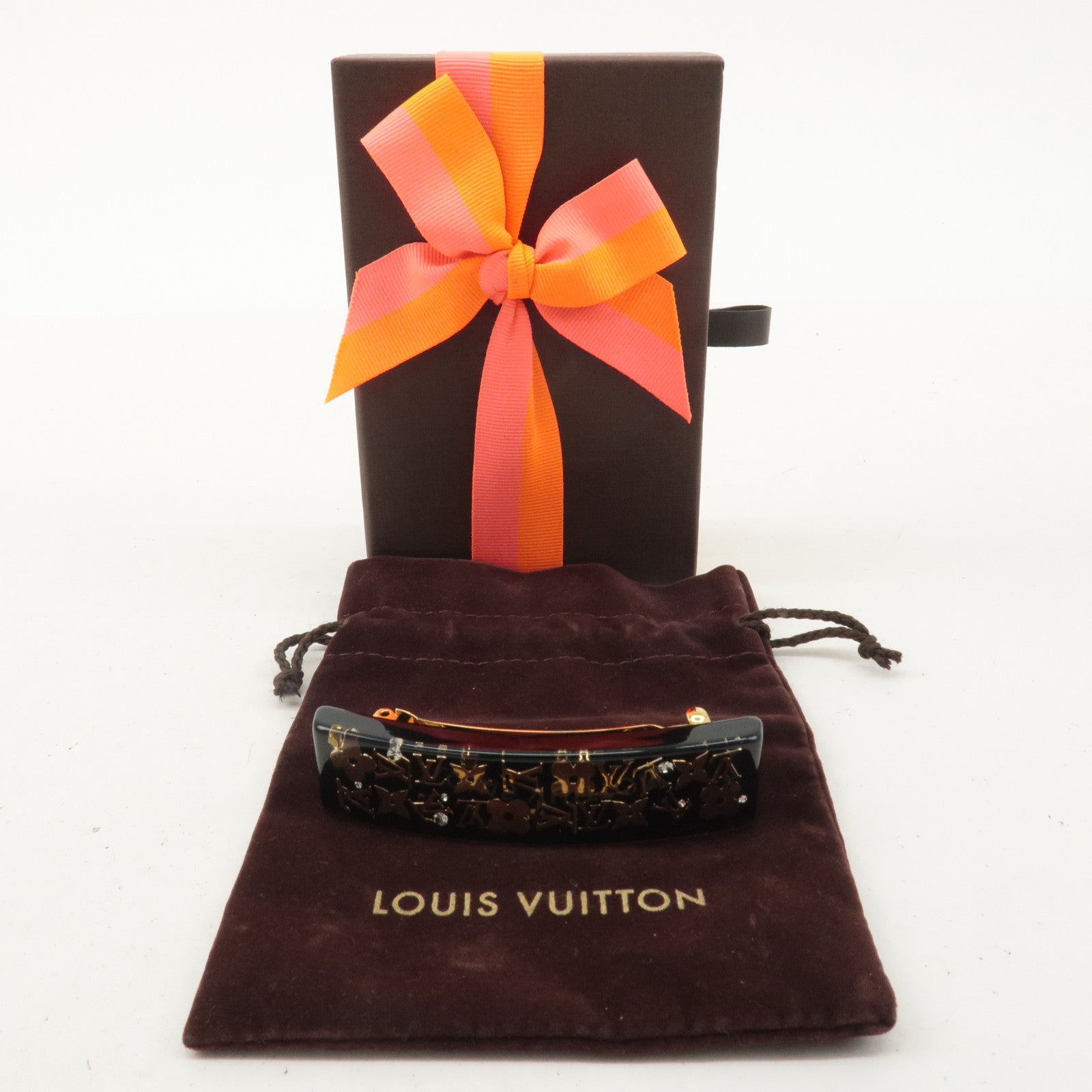 Louis Vuitton Monogram Valletta Inclusion Barrette Black M65304