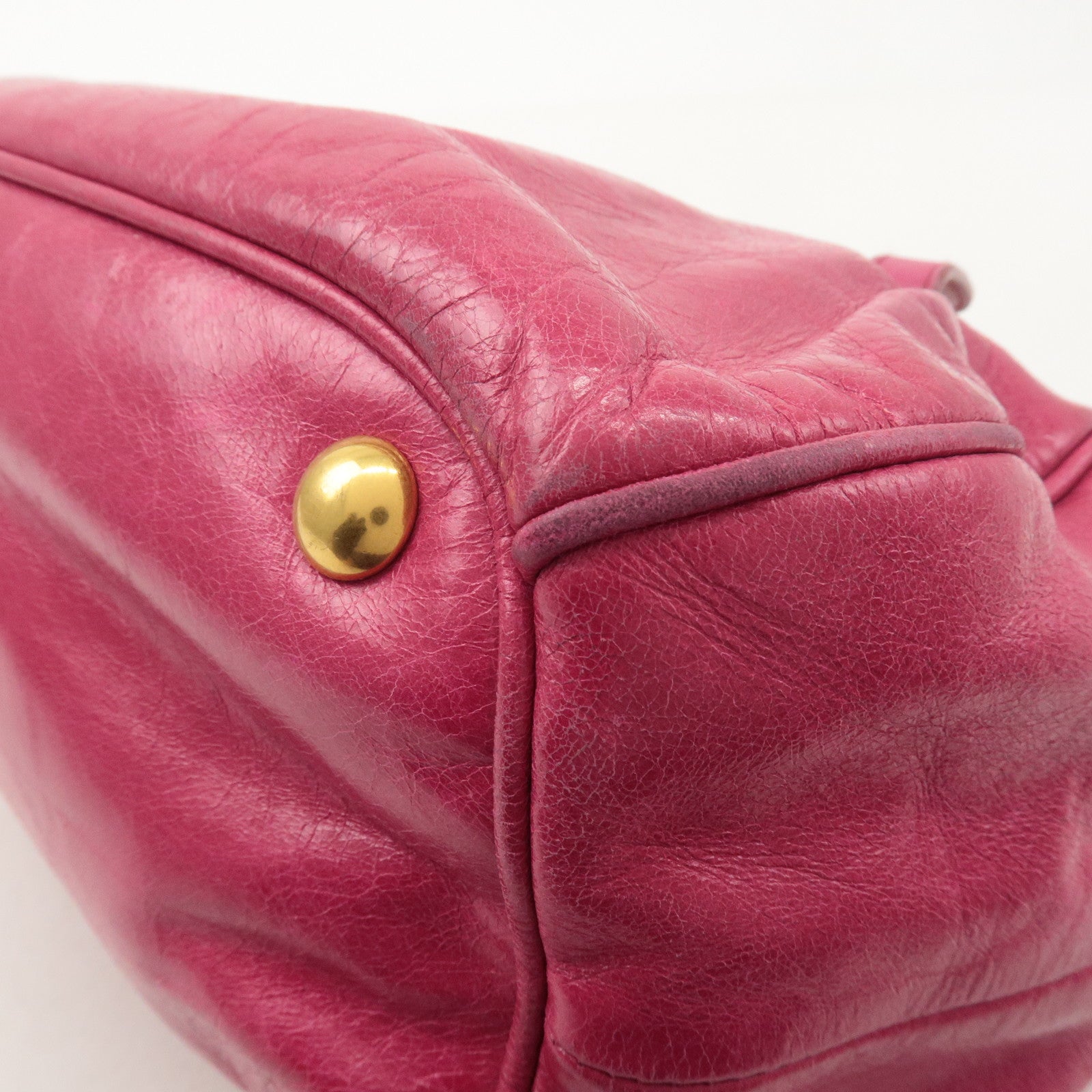 MIU MIU Leather 2WAY Bag Hand Bag Shoulder Bag Pink