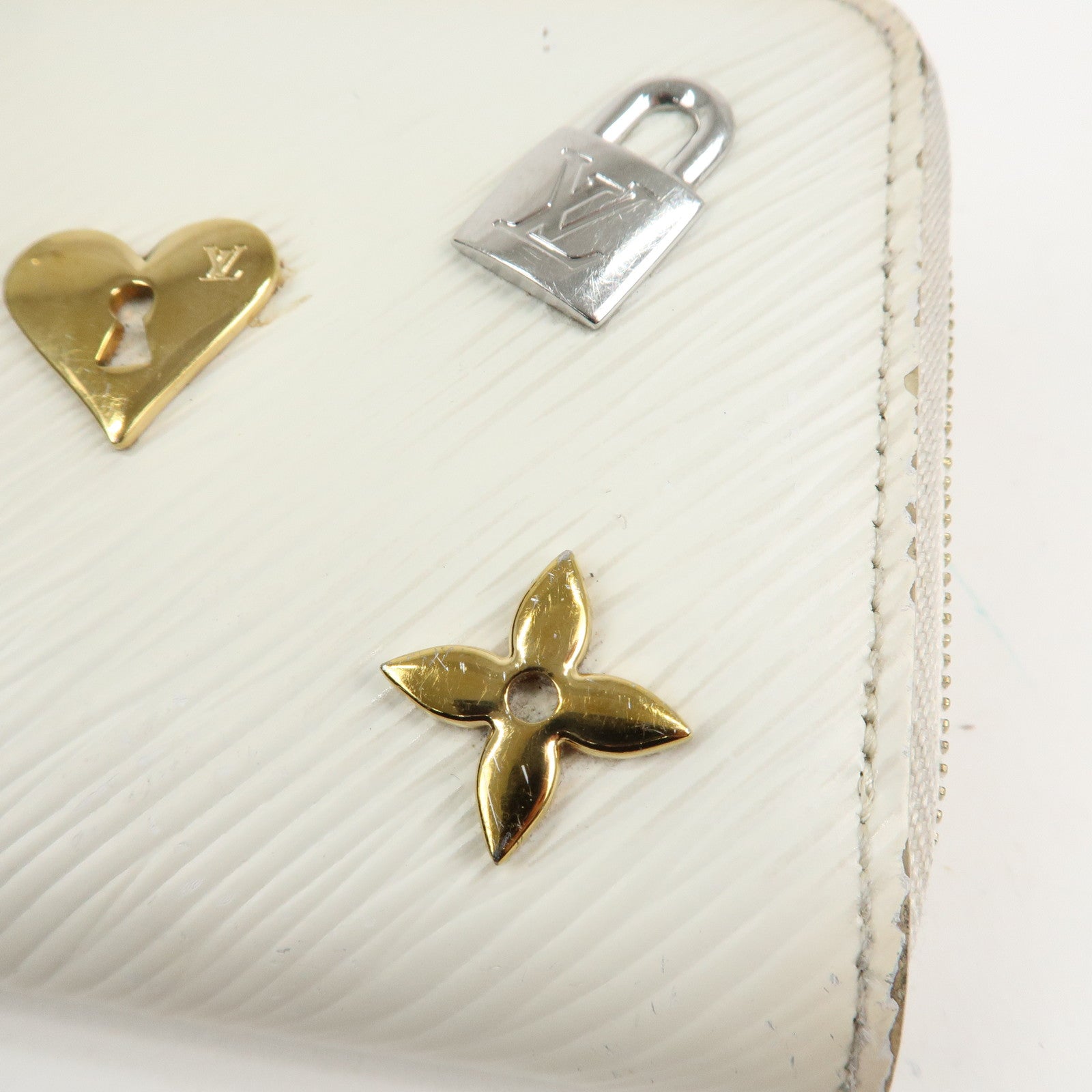 Louis Vuitton Epi Love Lock Zippy Coin Purse Blanc M63994 Used