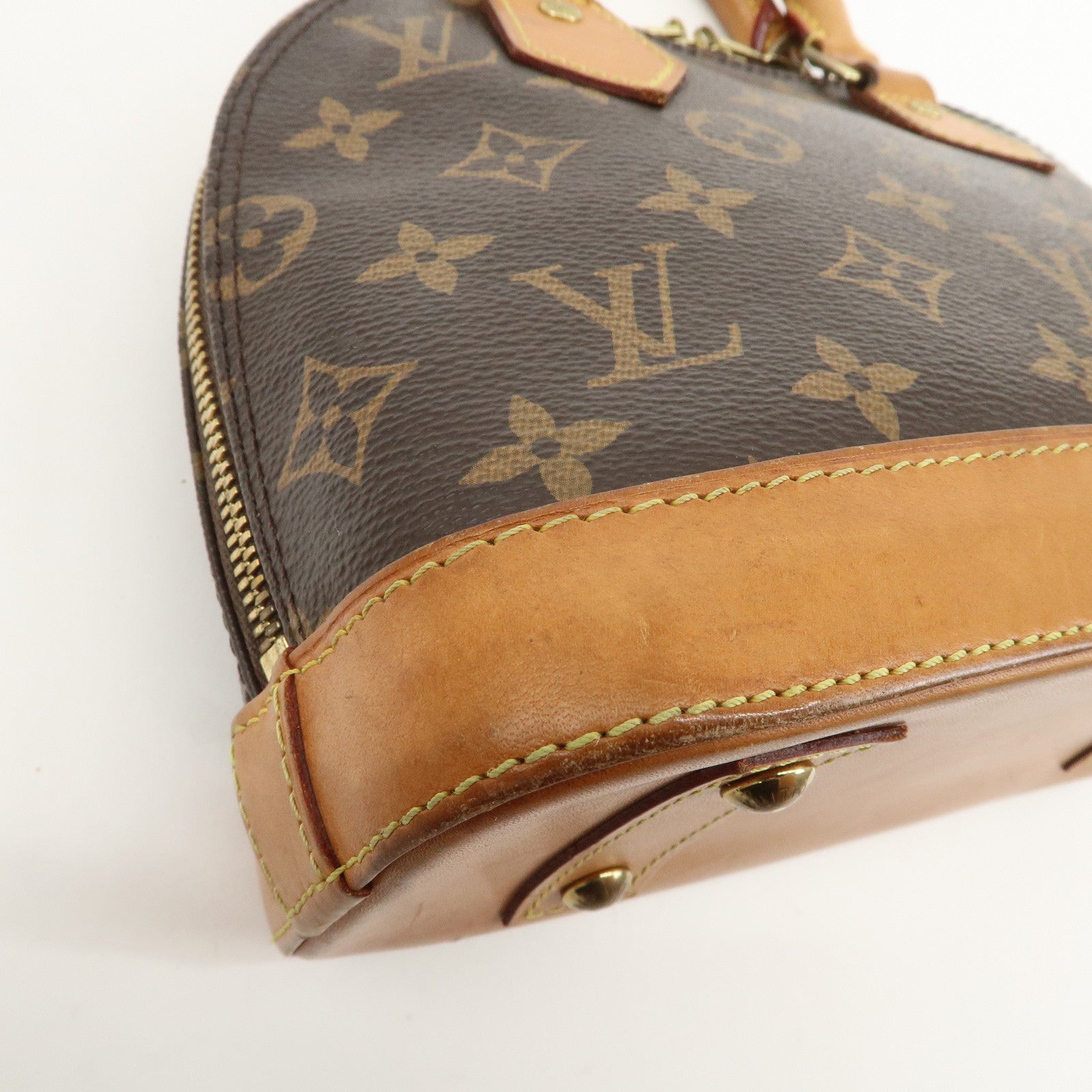 Louis Vuitton Monogram Alma BB 2Way Hand Bag Brown M53152 Used