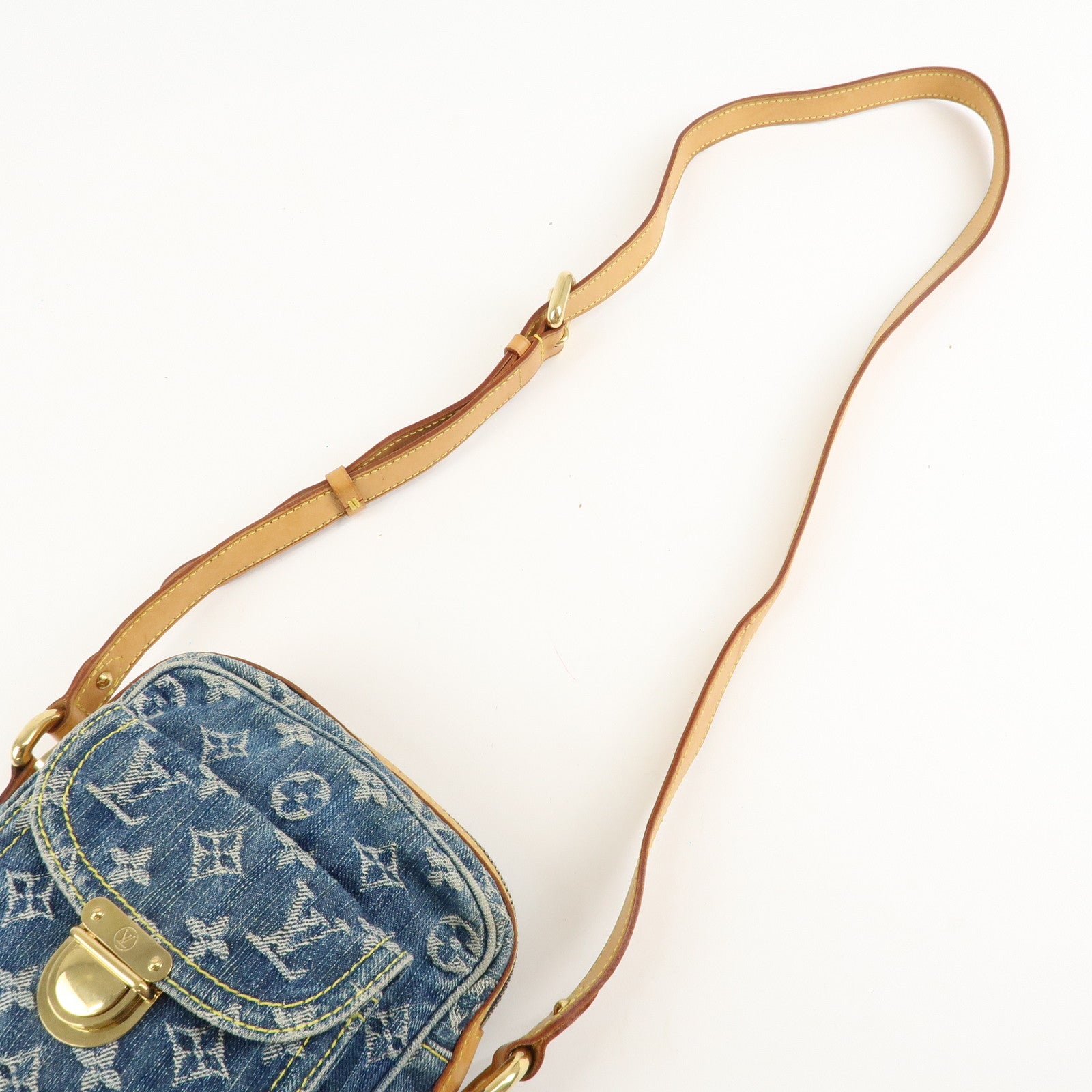 Louis Vuitton Monogram Denim Camera Bag Shoulder Bag Blue M95348 Used